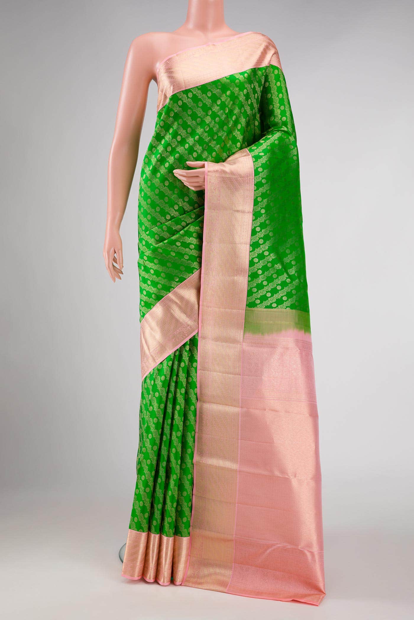 Green Dual Tone Kanchipuram Silk Saree