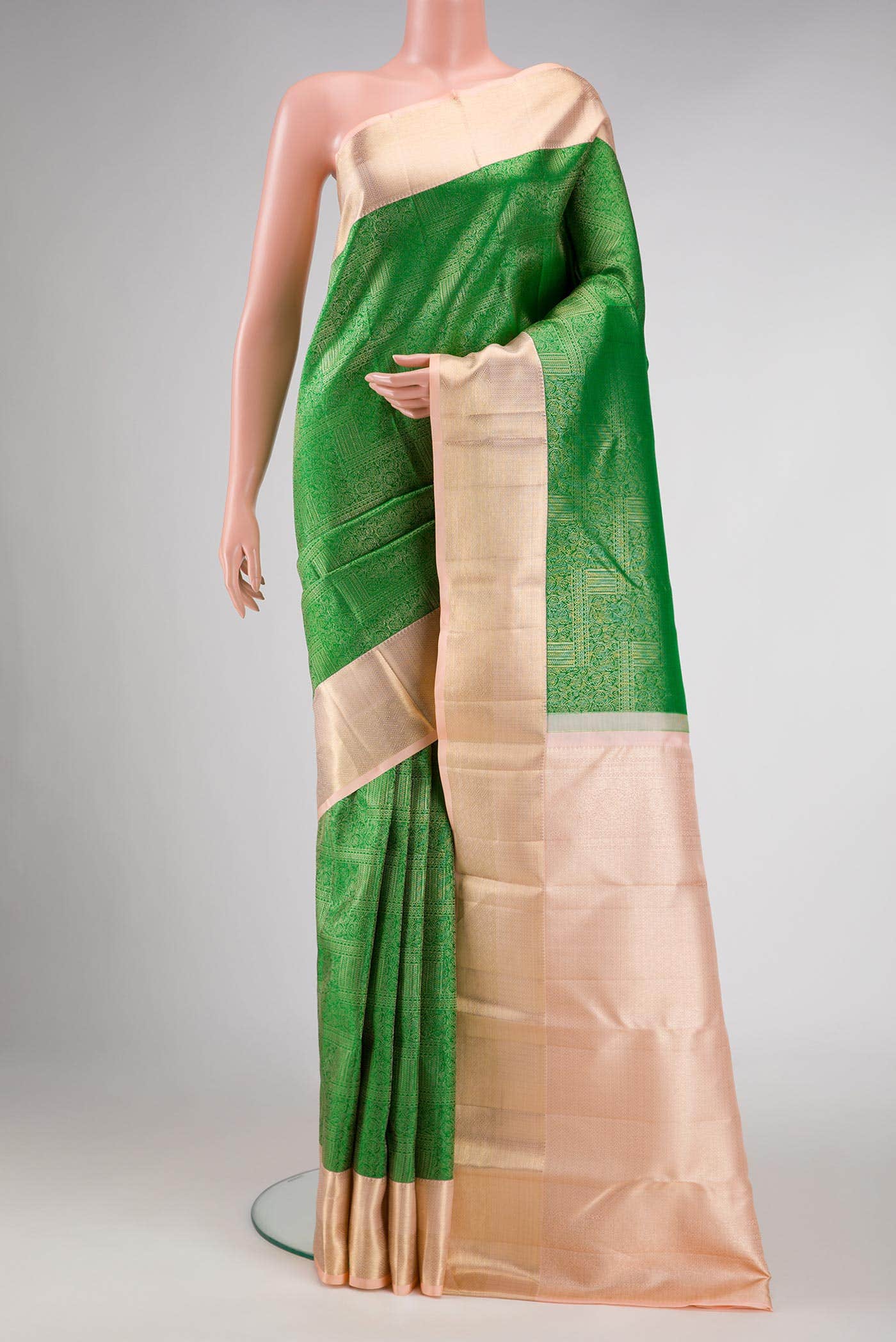 Green Dual Tone Kanchipuram Silk Saree