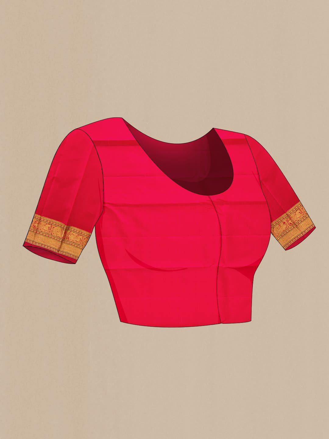 Pure Silk Pure Zari Red Dual Tone Kanchipuram Saree