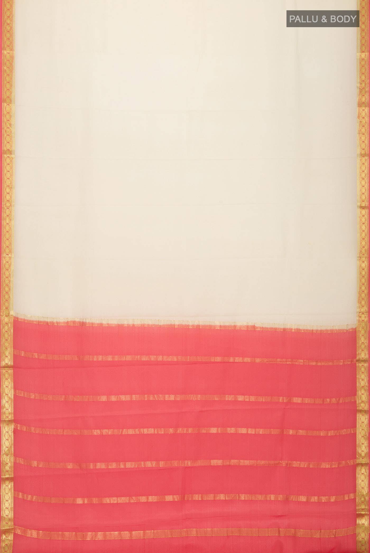Cream Mysore Crepe Saree