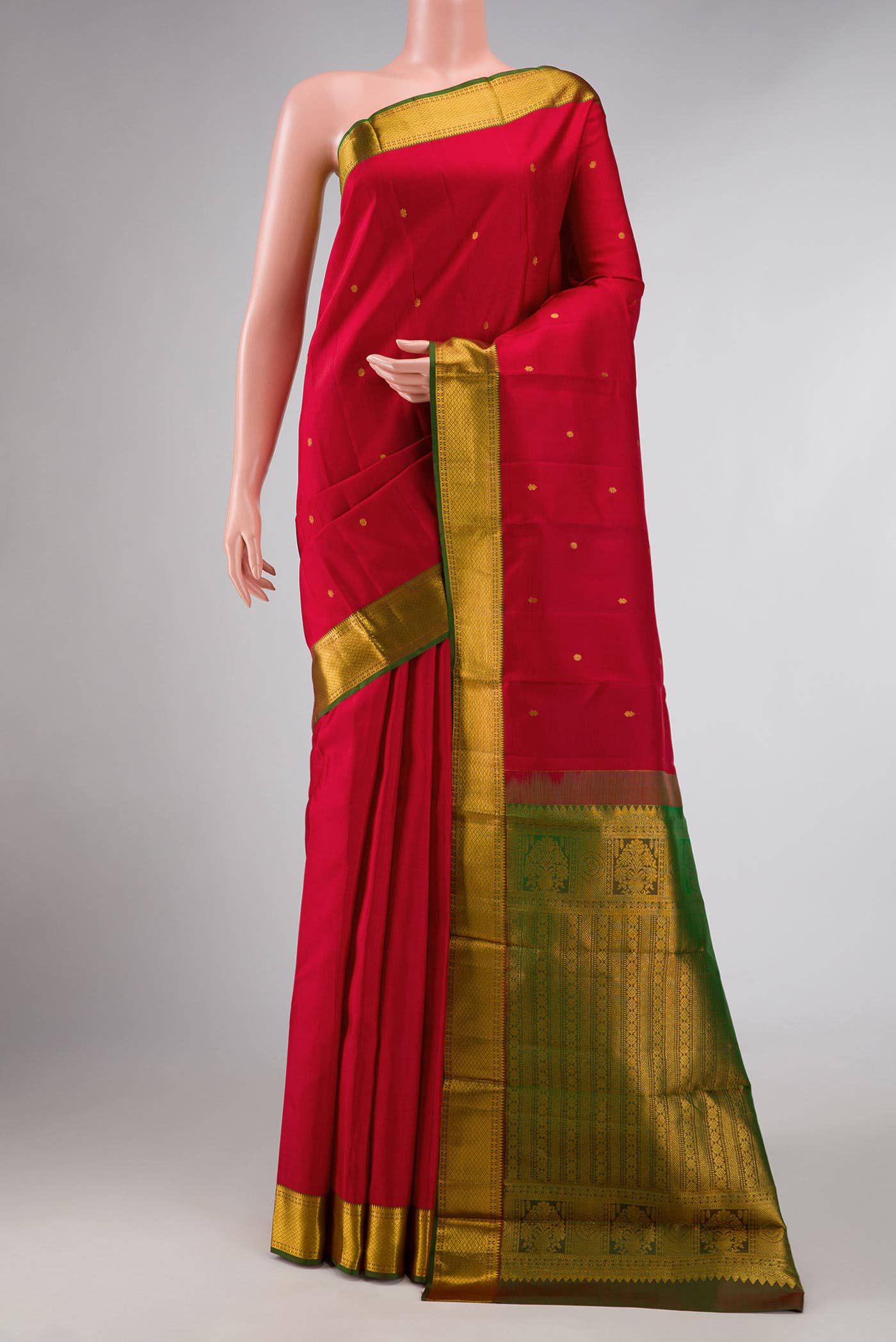 Red Dual Tone Kanchipuram Silk Saree