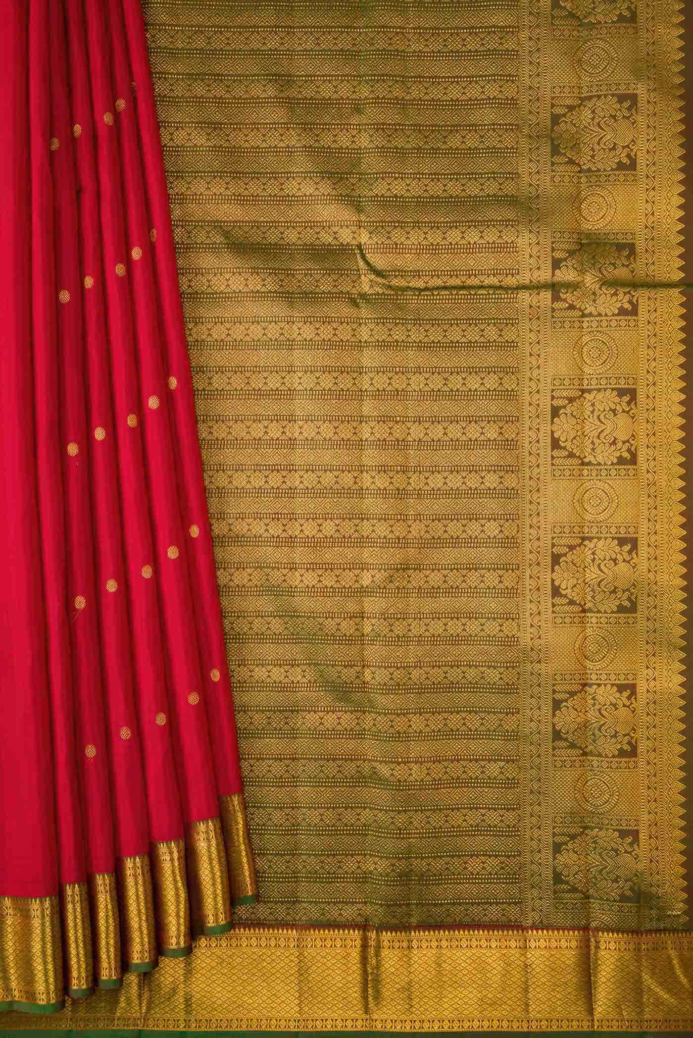 Red Dual Tone Kanchipuram Silk Saree