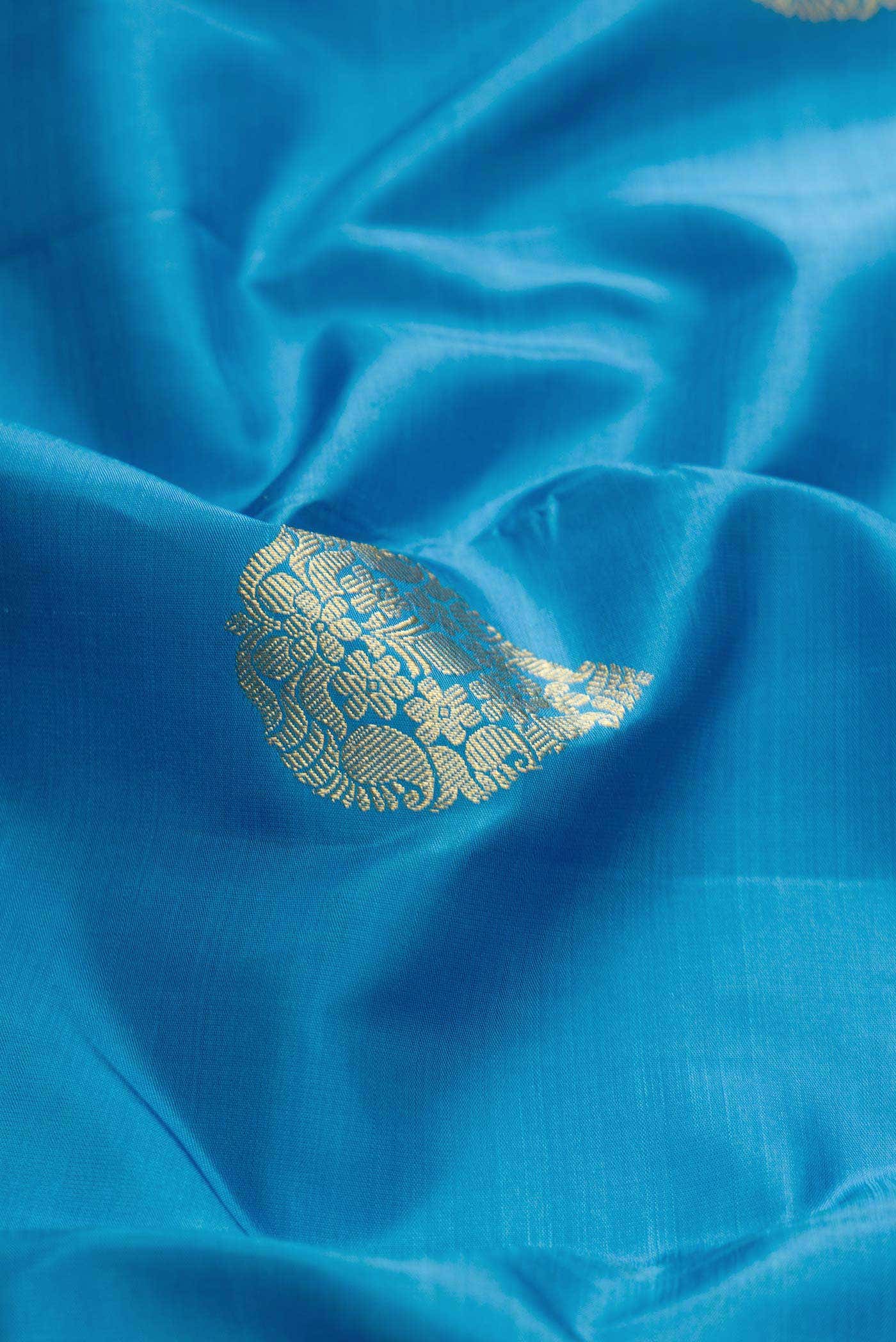 Sky Blue Dual Tone Kanchipuram Silk Saree