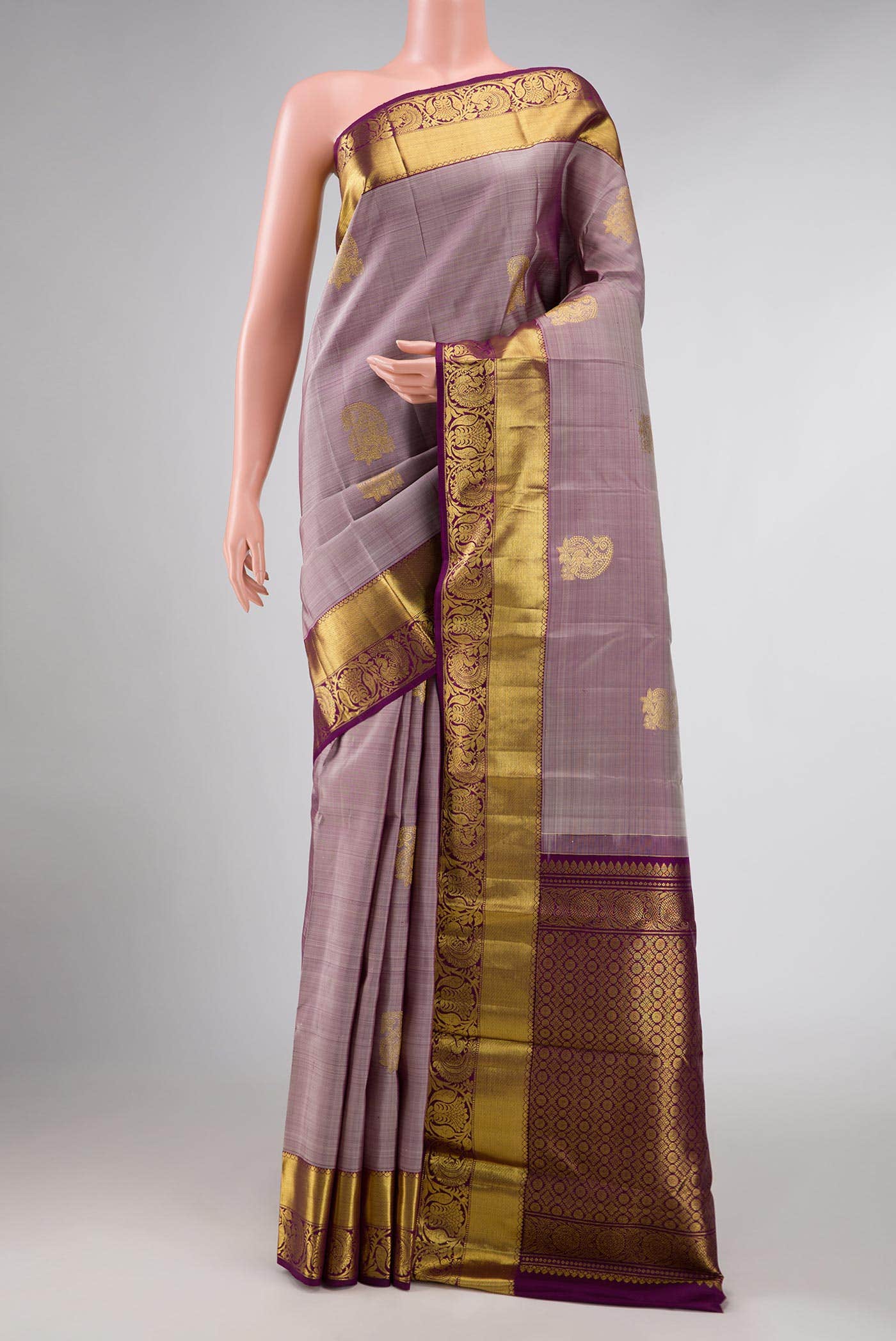 Brown Dual Tone Kanchipuram Silk Saree
