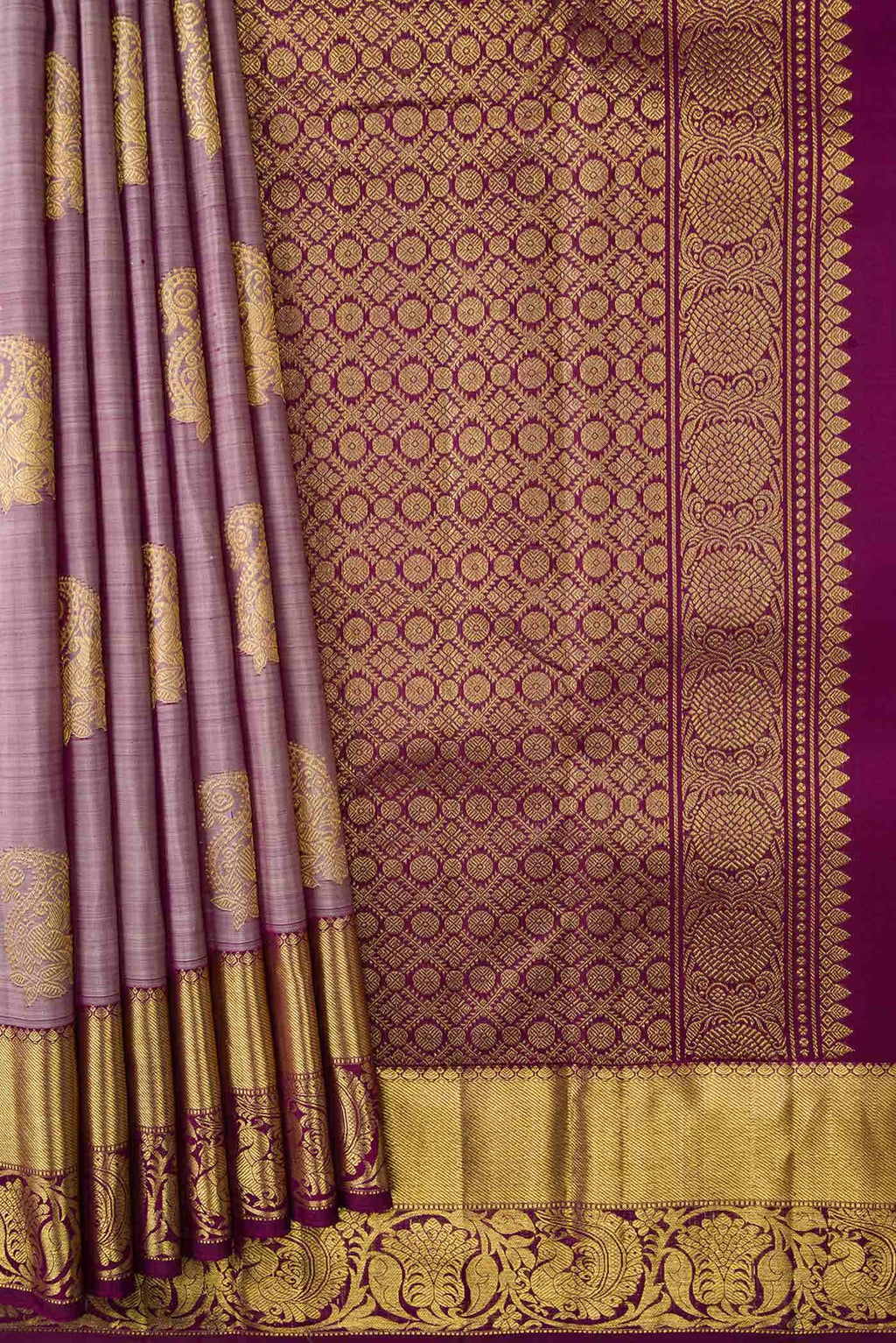 Brown Dual Tone Kanchipuram Silk Saree