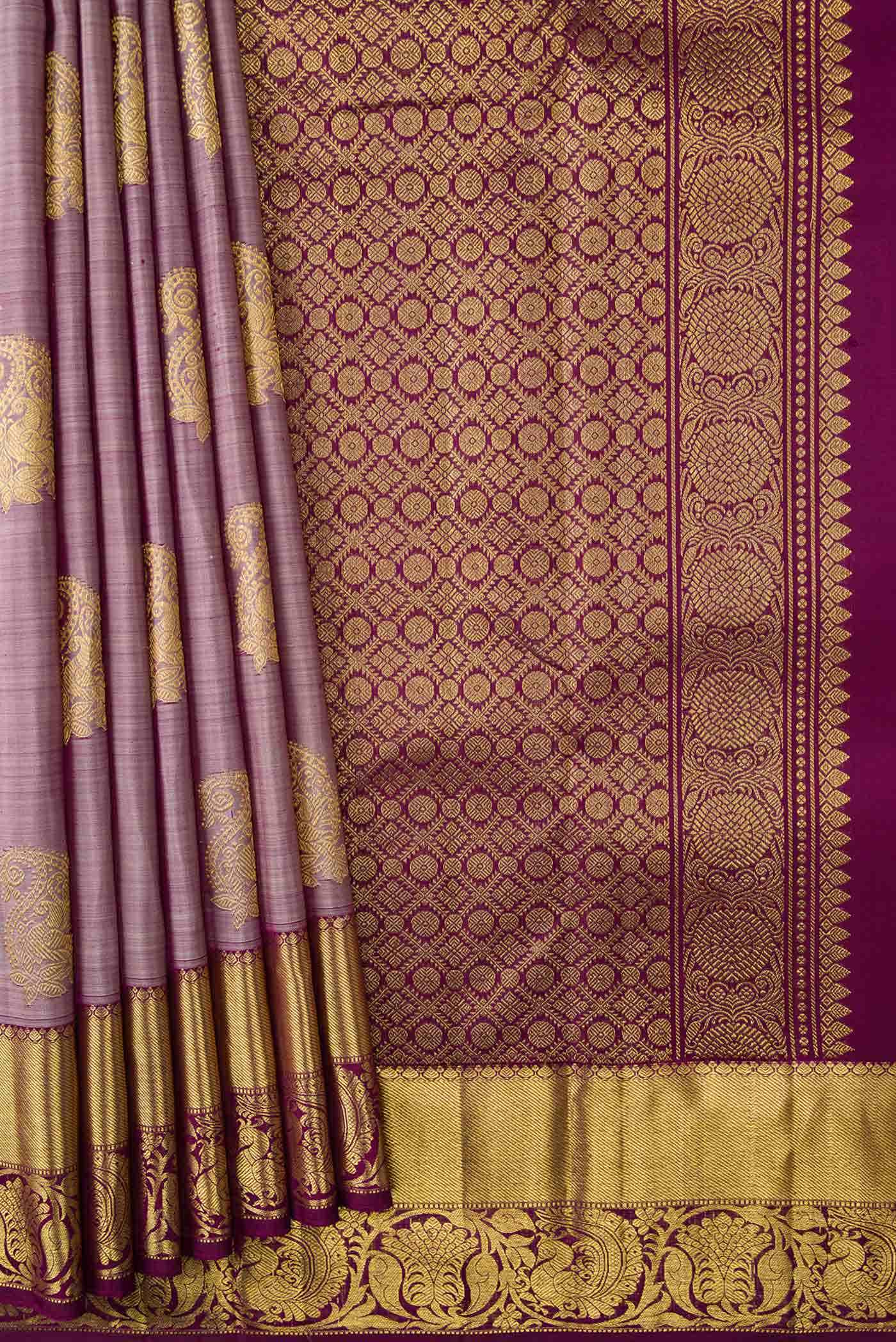 Brown Dual Tone Kanchipuram Silk Saree