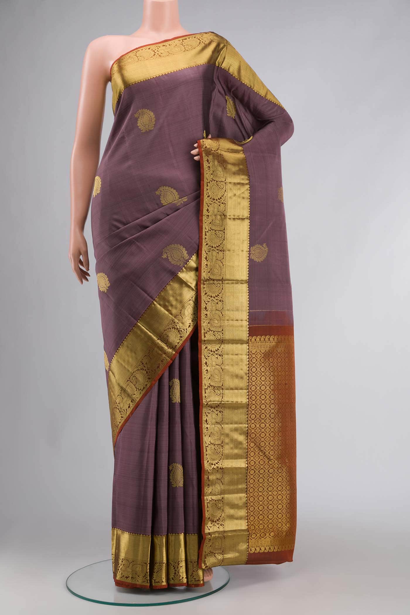 Lavender Kanchipuram Silk Saree