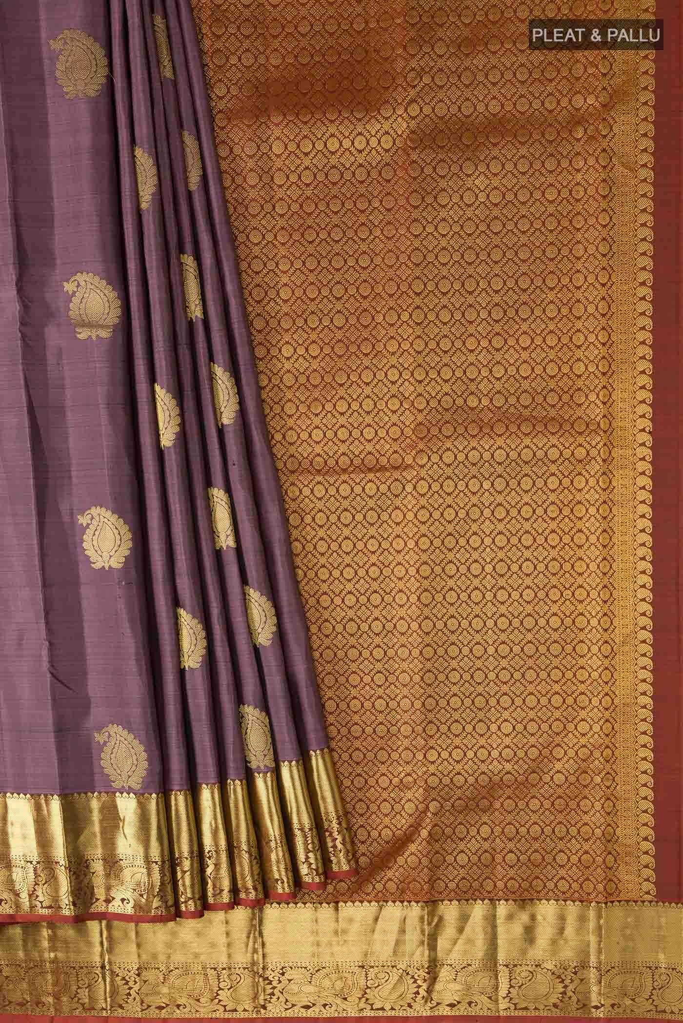 Lavender Kanchipuram Silk Saree