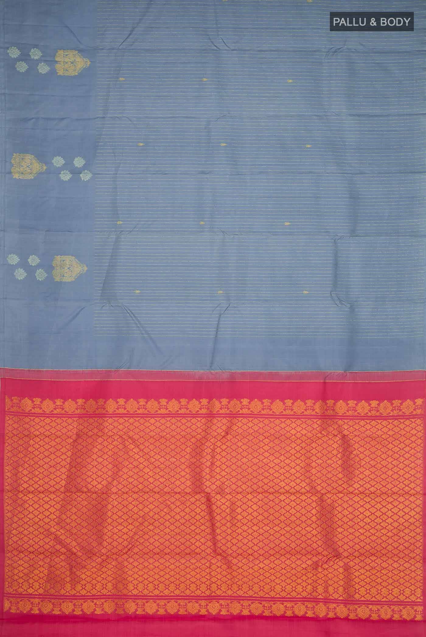 Grey Kanchipuram Silk Saree