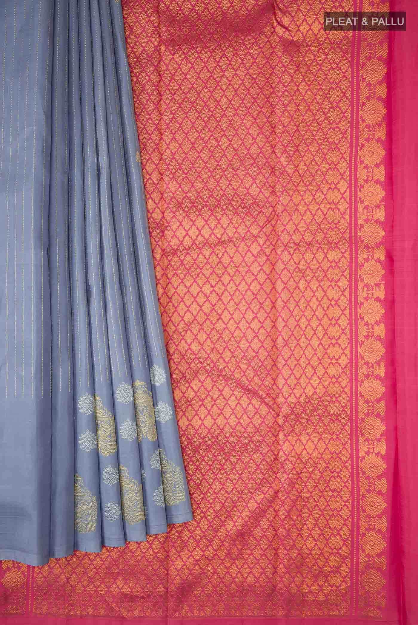 Grey Kanchipuram Silk Saree