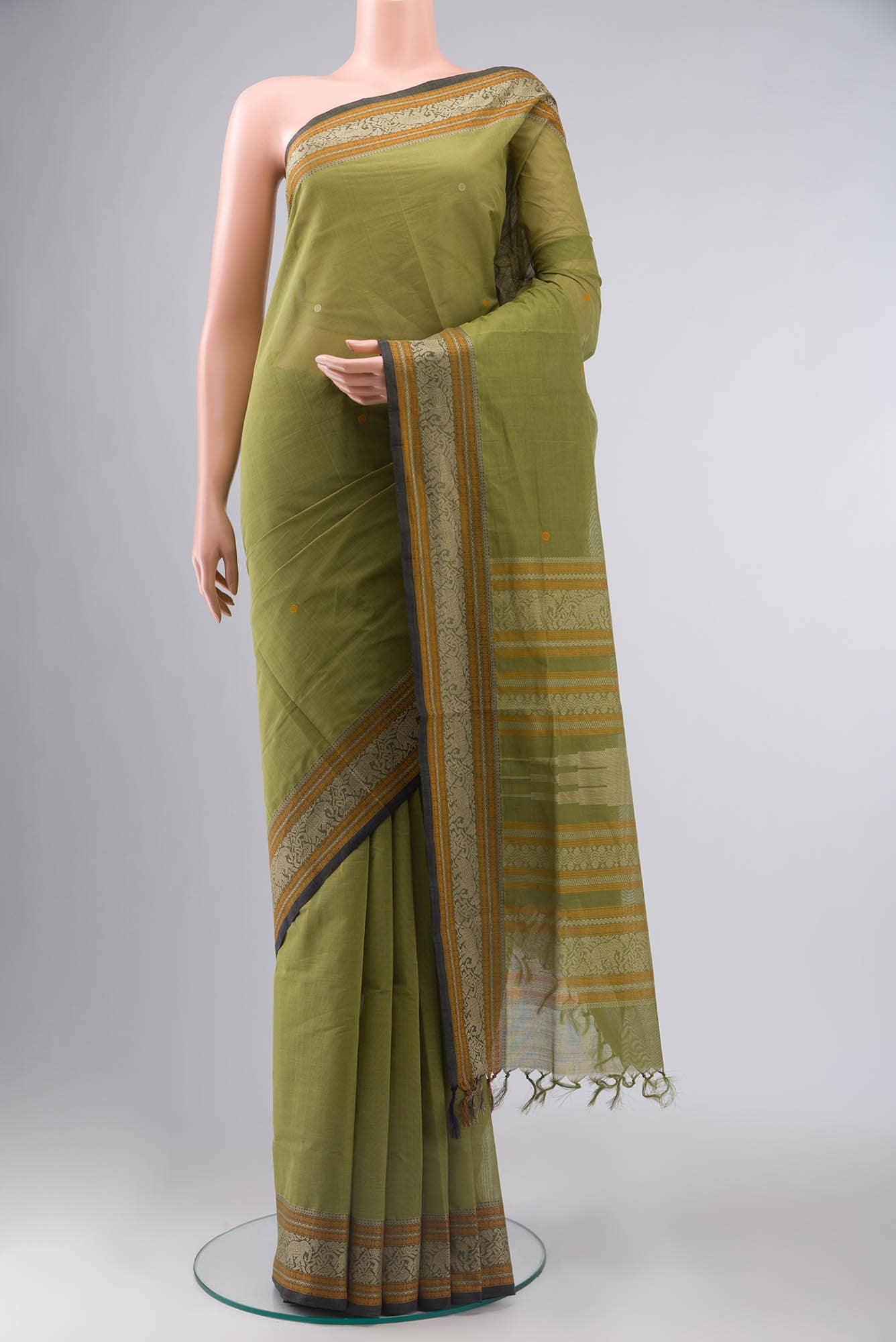 Green Coimbatore Cotton Saree