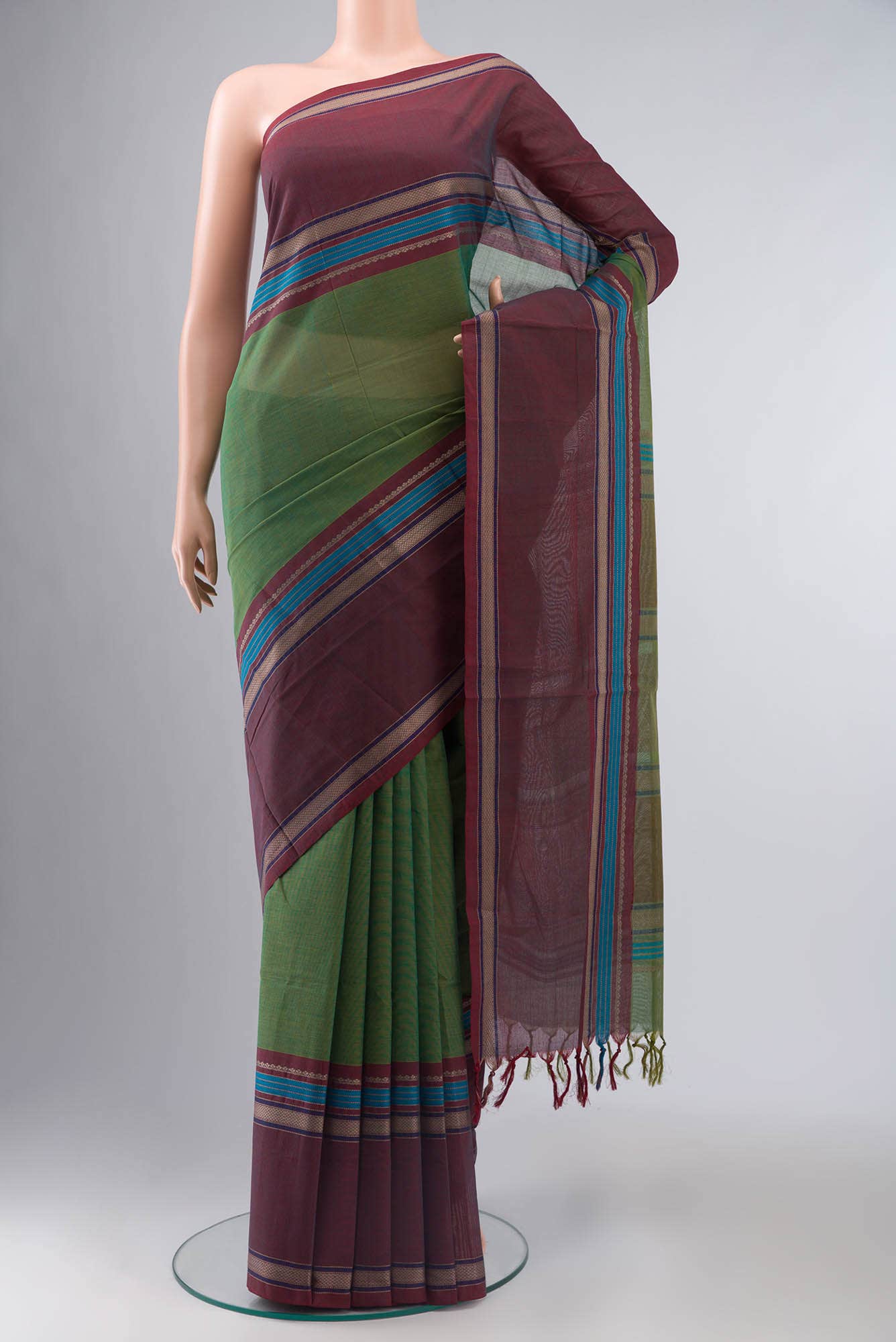 Green Coimbatore Cotton Saree