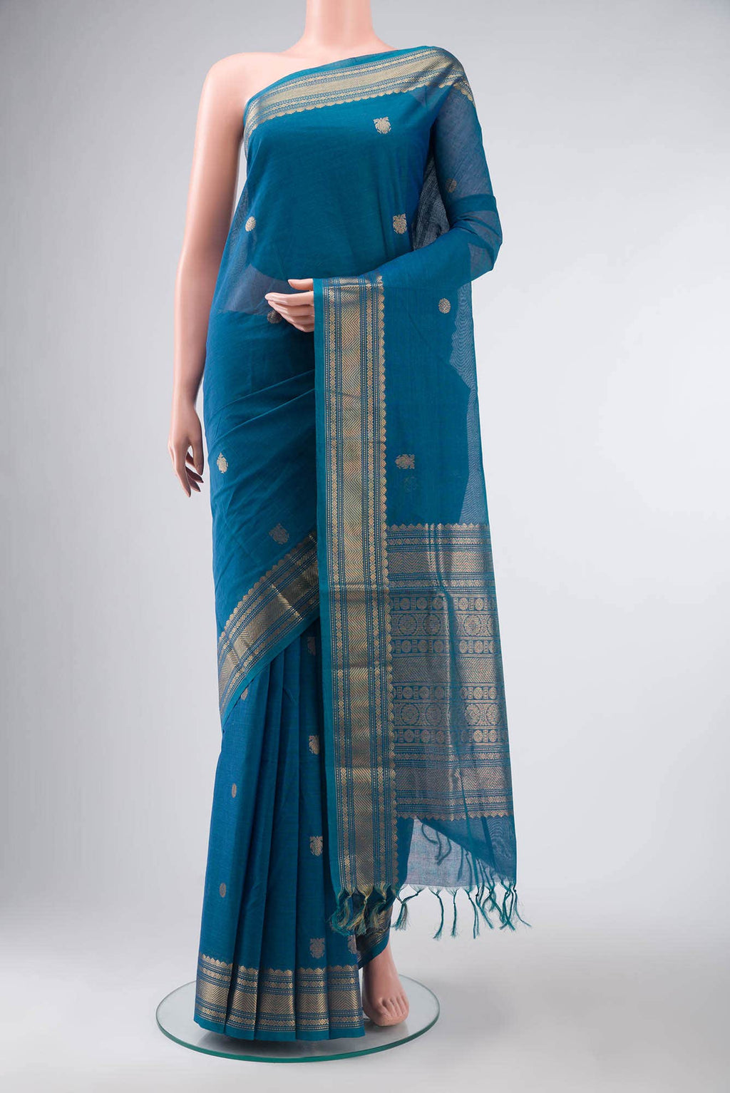 Blue Coimbatore Cotton Saree