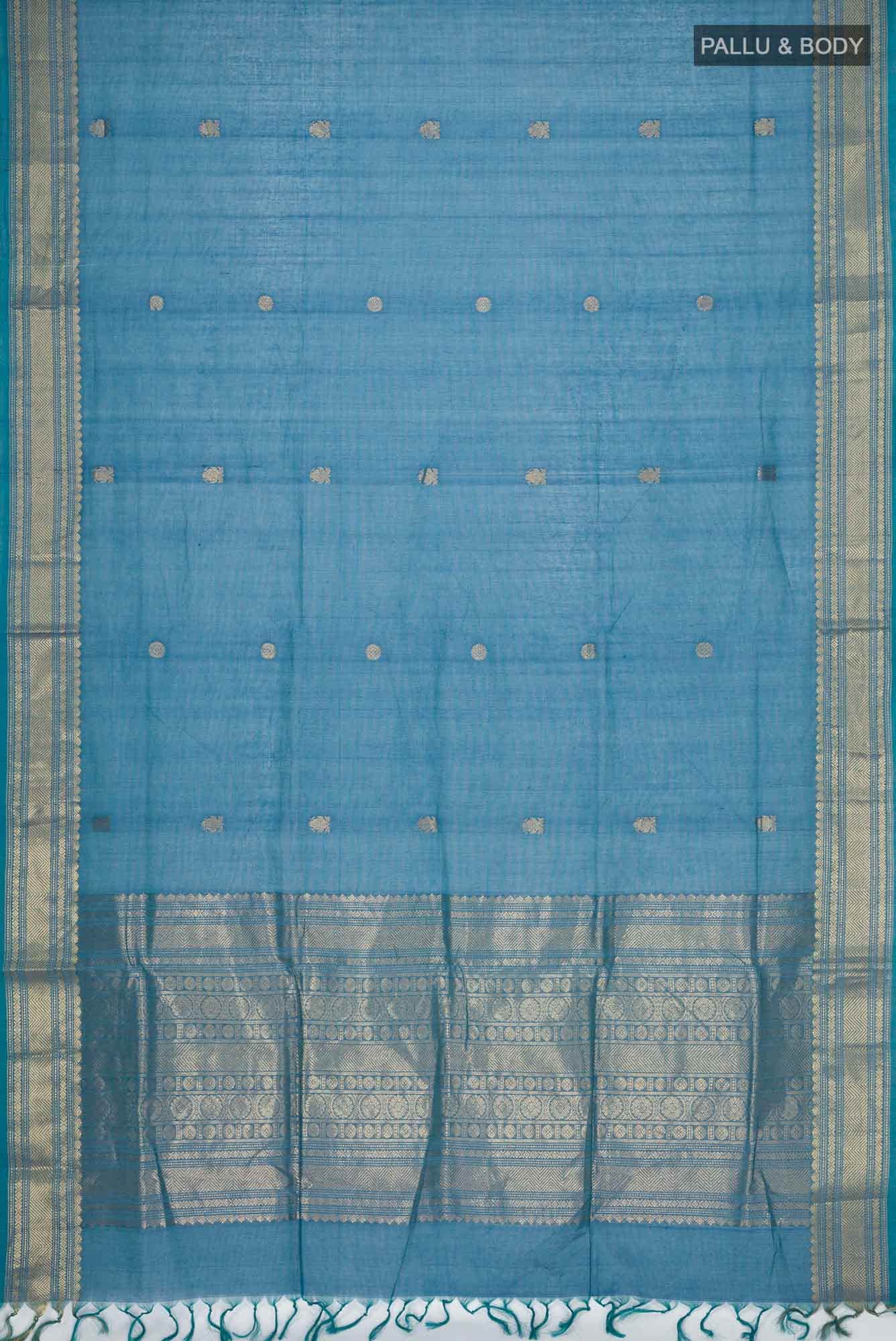 Blue Coimbatore Cotton Saree