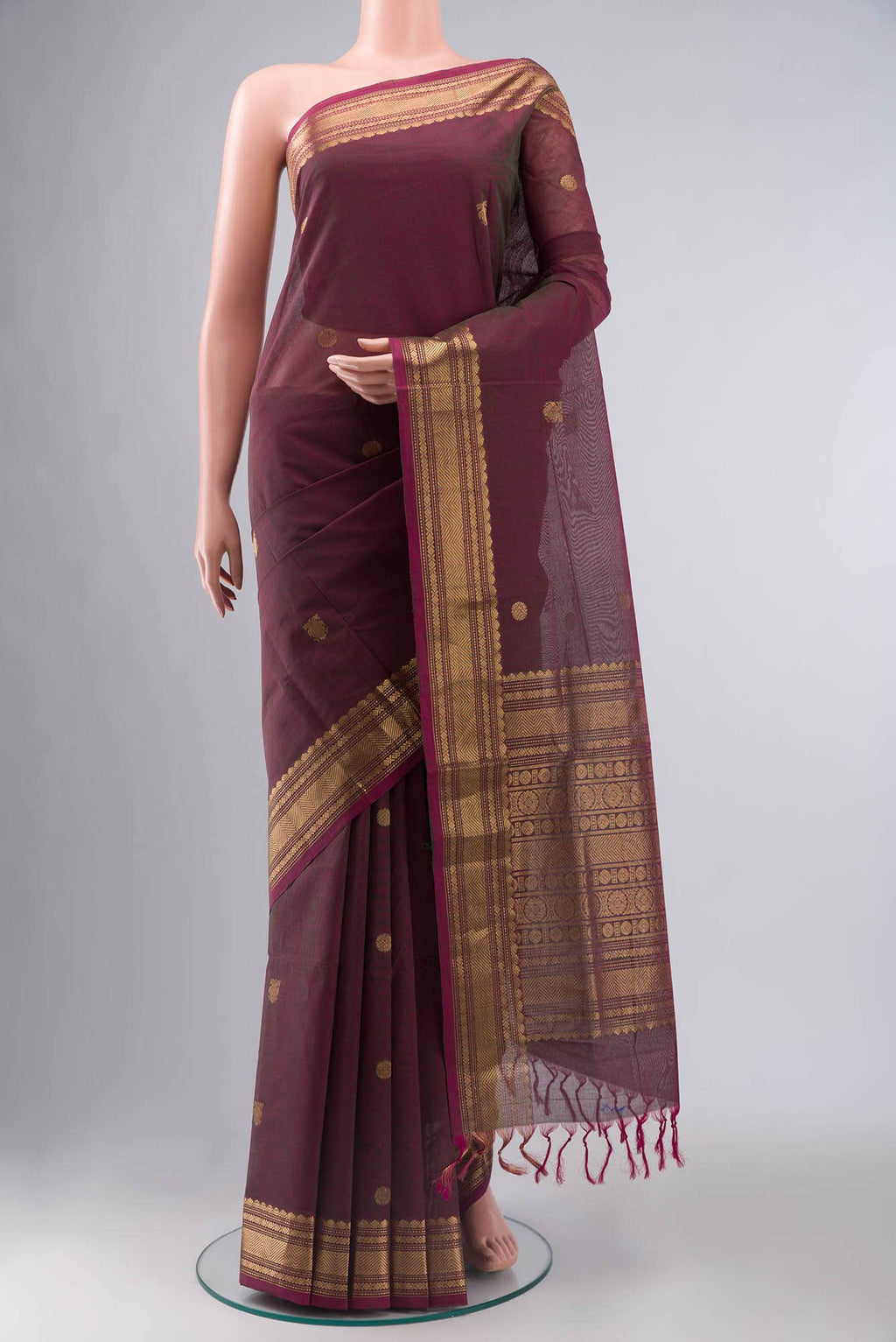 Green with Pink Dual Tone Coimbatore Cotton Saree