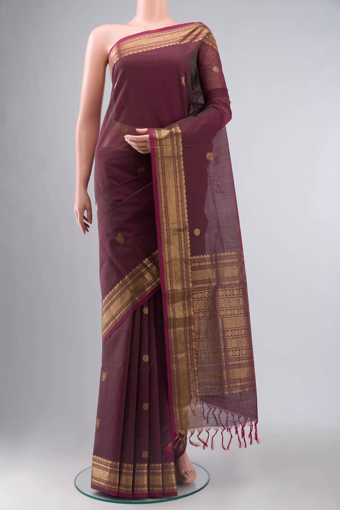 Green with Pink Dual Tone Coimbatore Cotton Saree