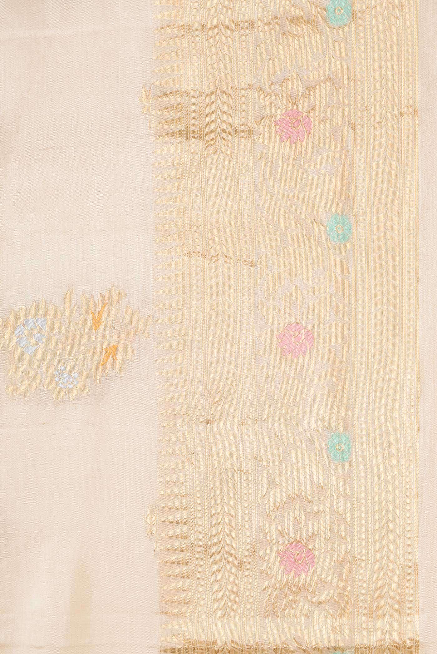 Beige Dual Tone Tussar Silk Saree