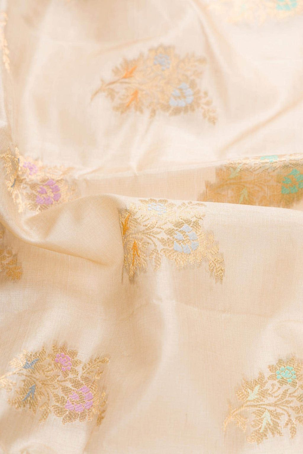 Beige Dual Tone Tussar Silk Saree