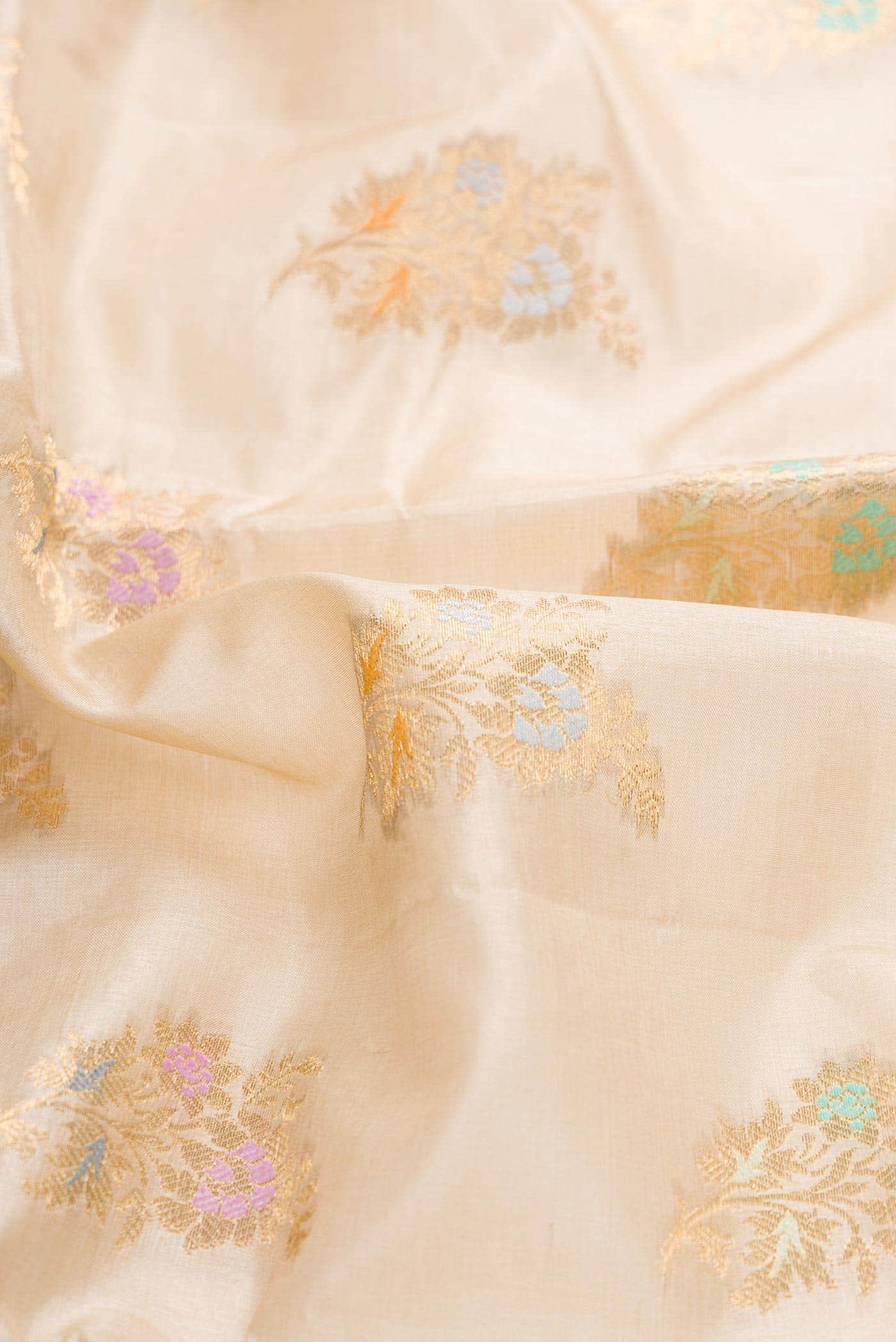 Beige Dual Tone Tussar Silk Saree