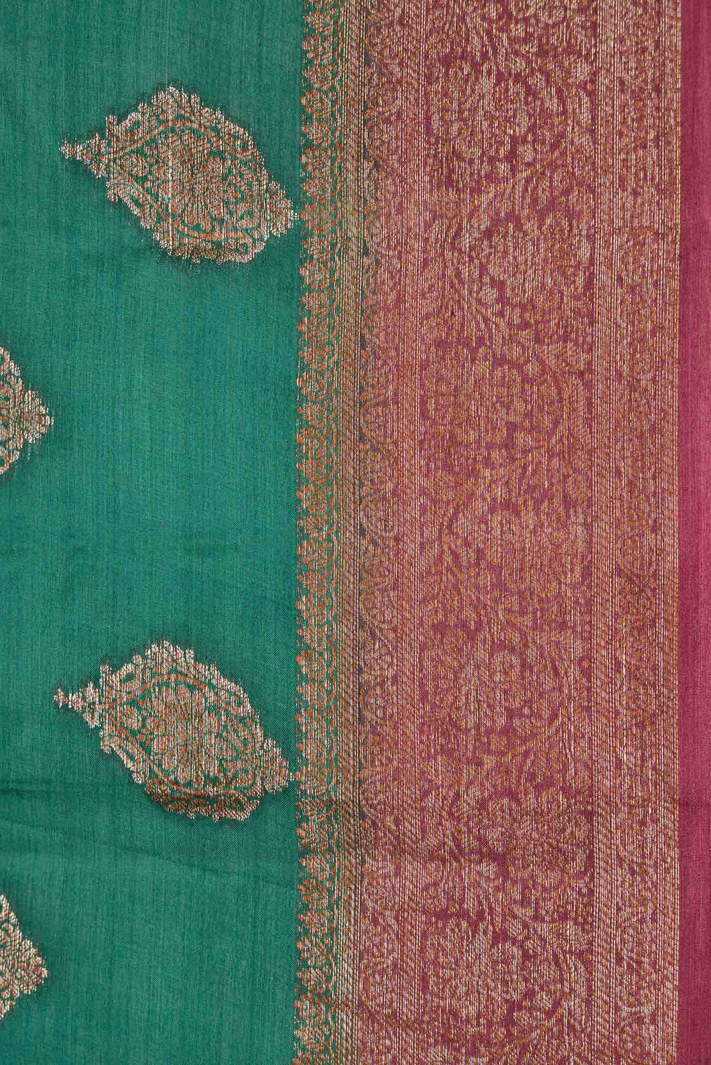 Green Dual Tone Tussar Silk Saree