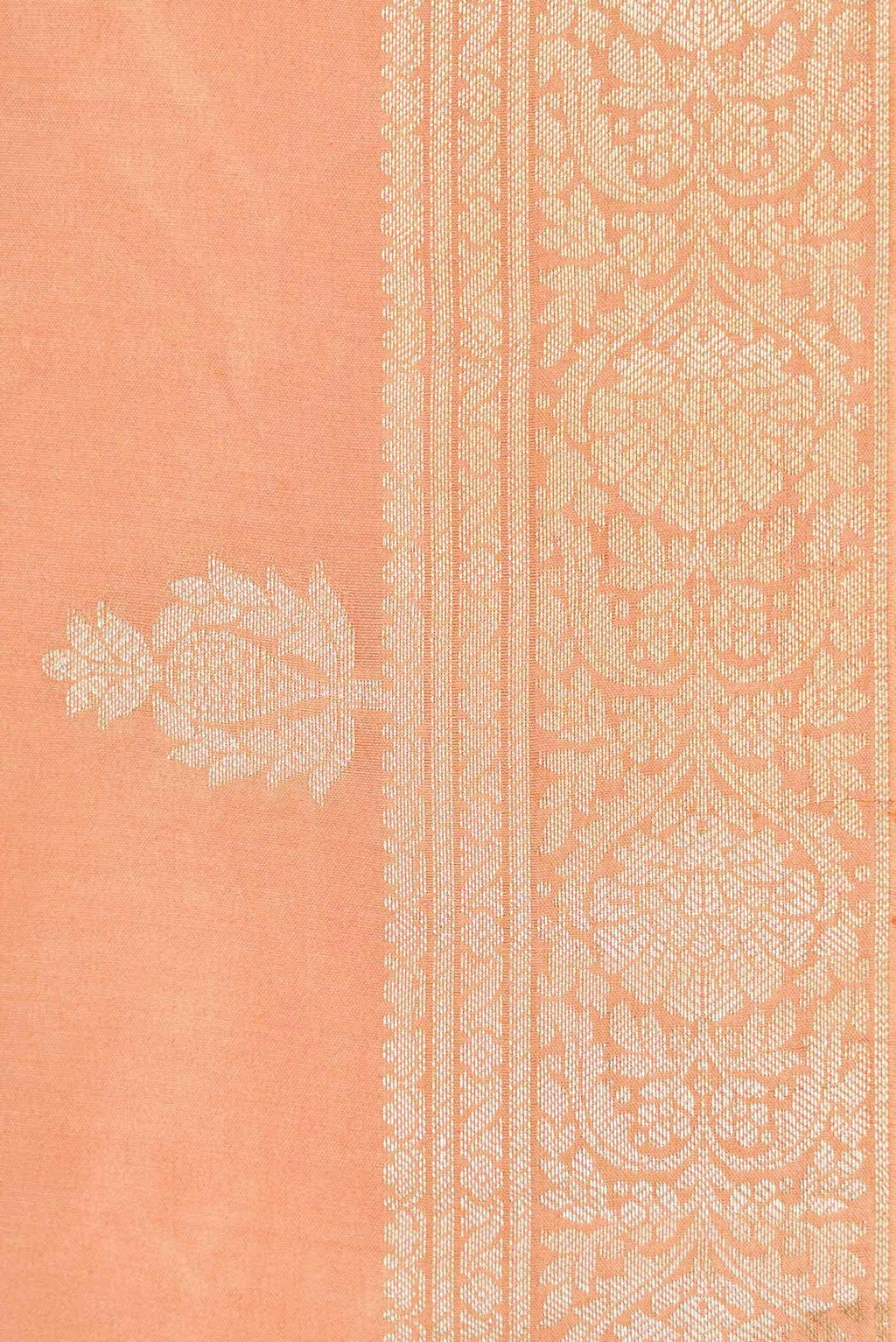 Peach Dual Tone Tussar Silk Saree