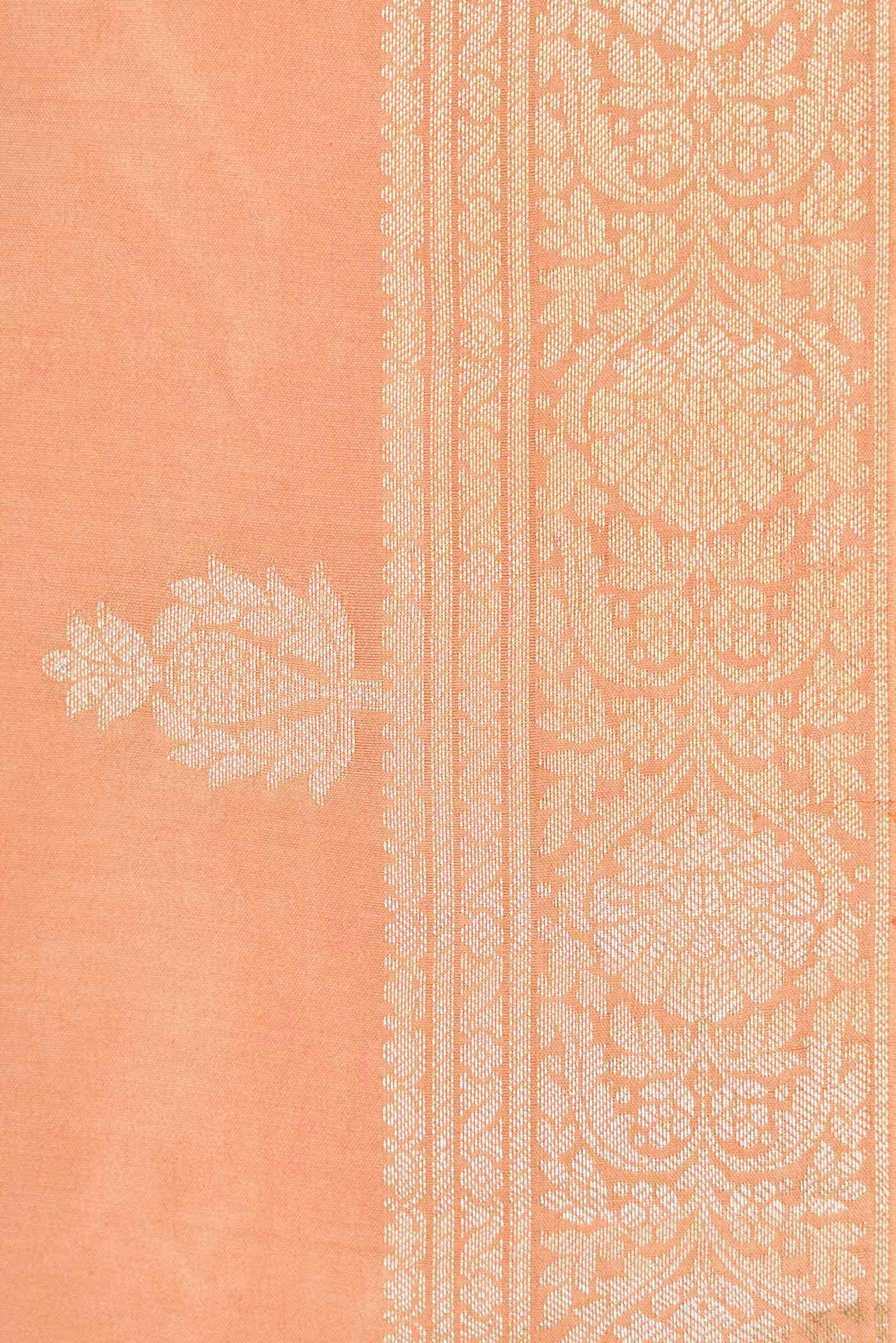 Peach Dual Tone Tussar Silk Saree