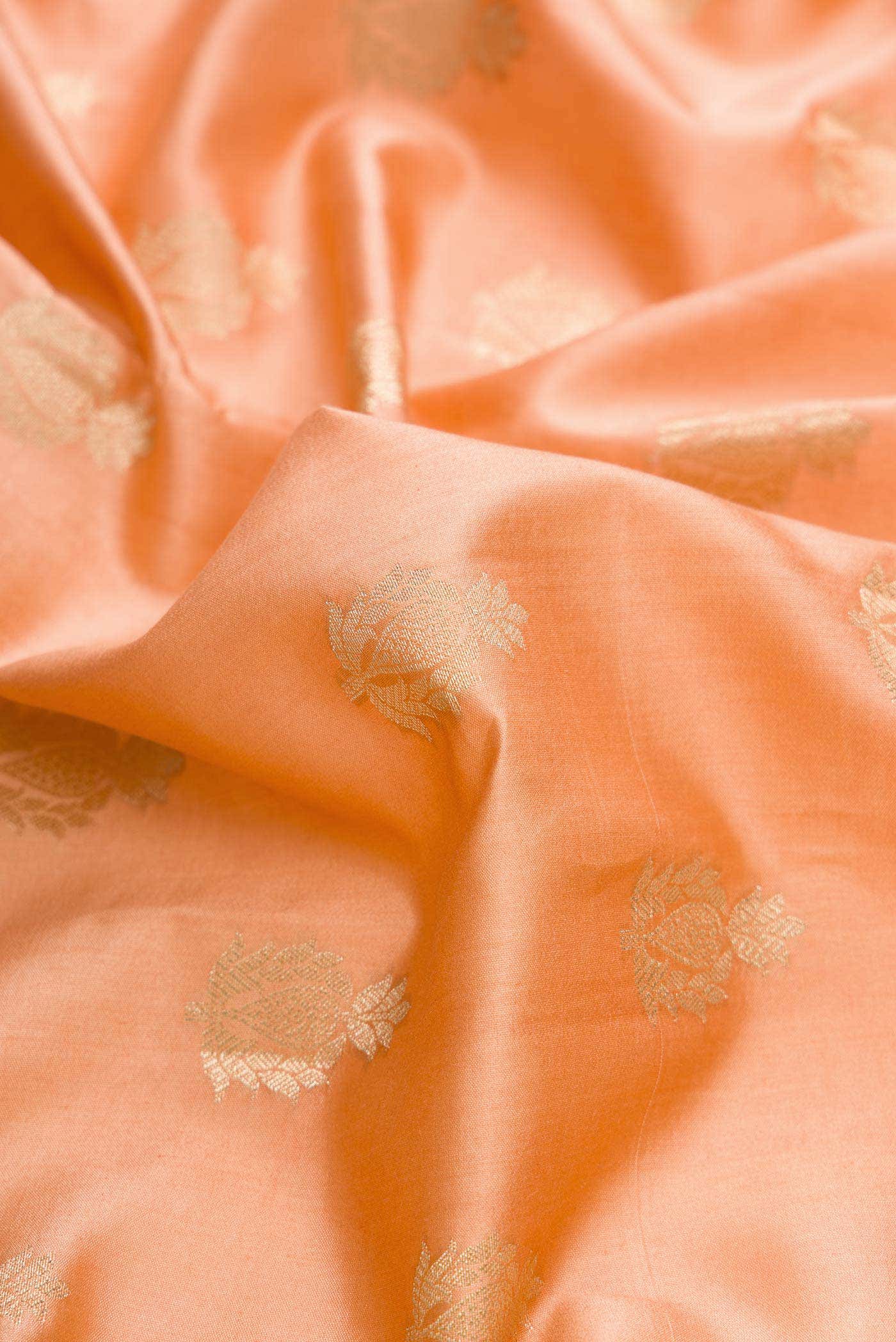 Peach Dual Tone Tussar Silk Saree