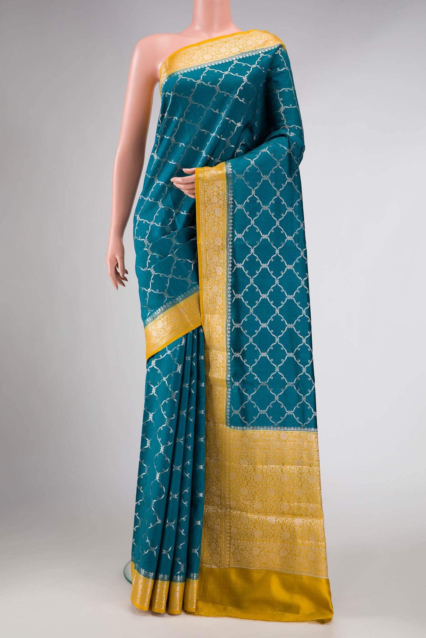 Maya Blue Dual Tone Tussar Silk Saree
