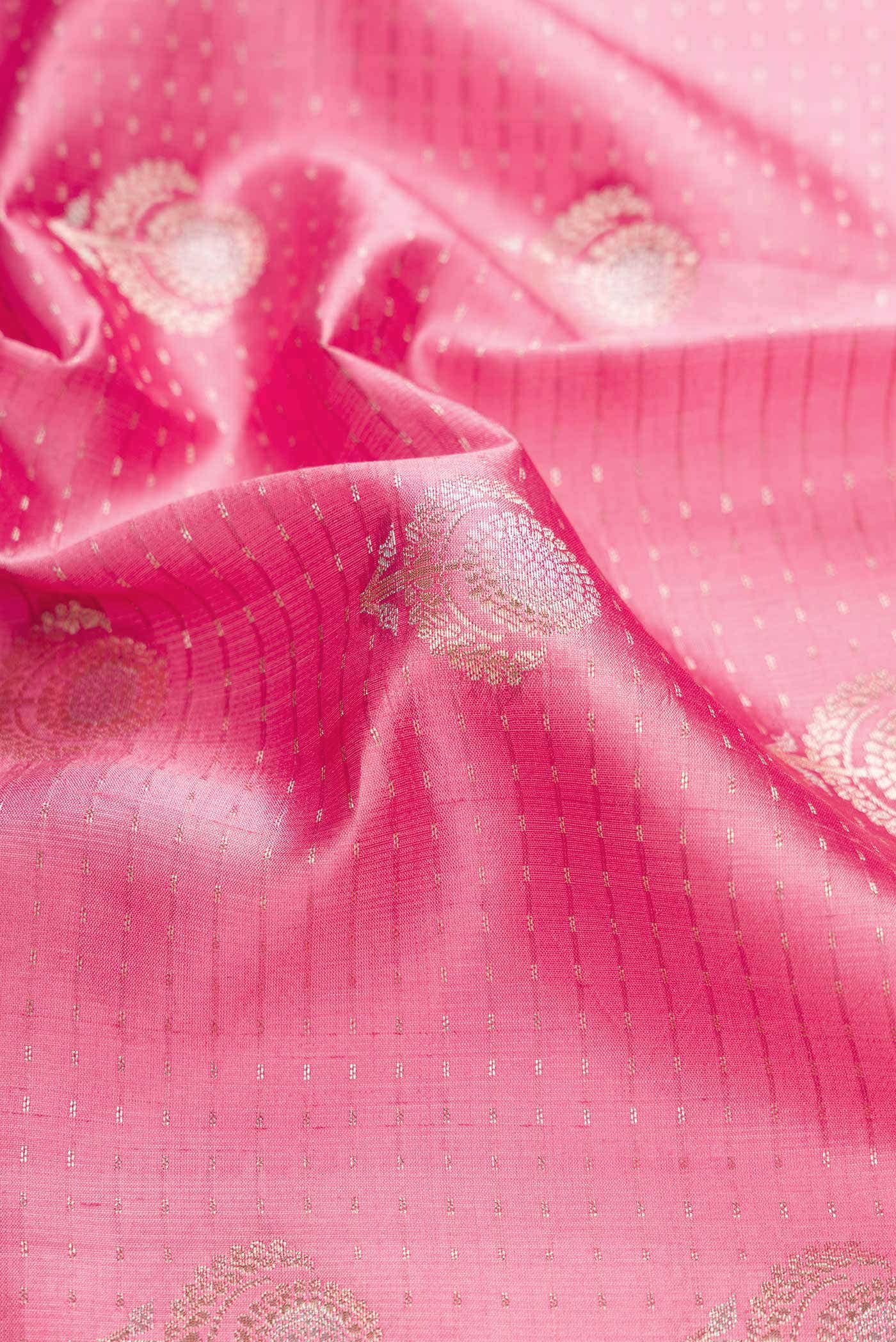 Pink Dual Tone Tussar Silk Saree