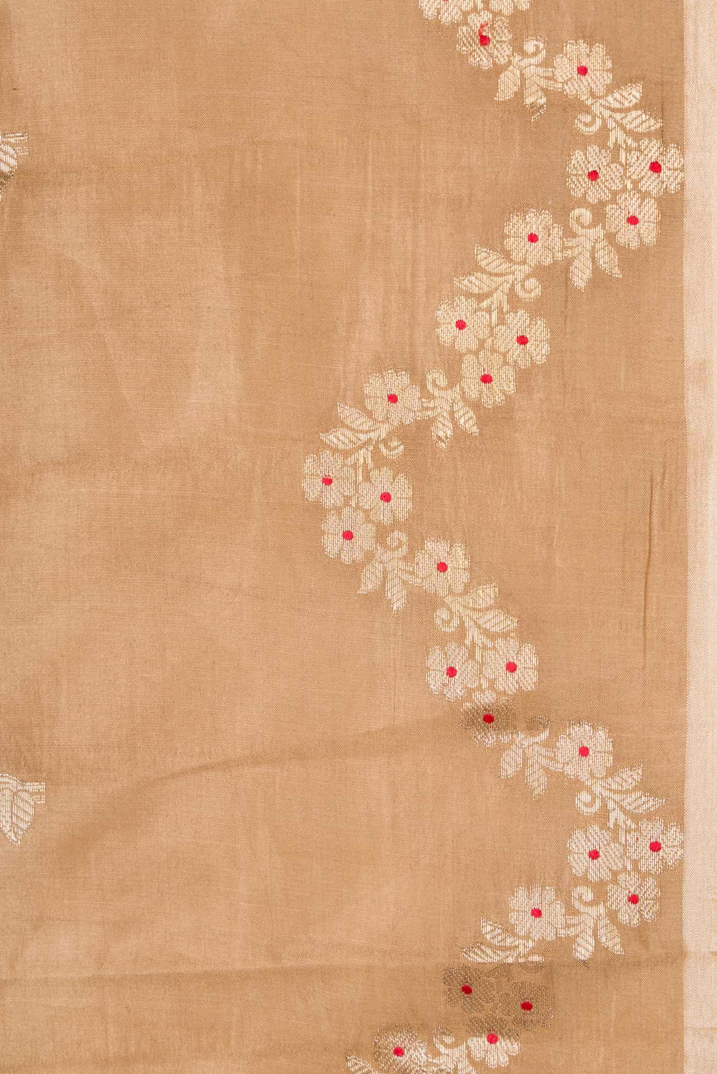 Dark Beige Dual Tone Tussar Silk Saree