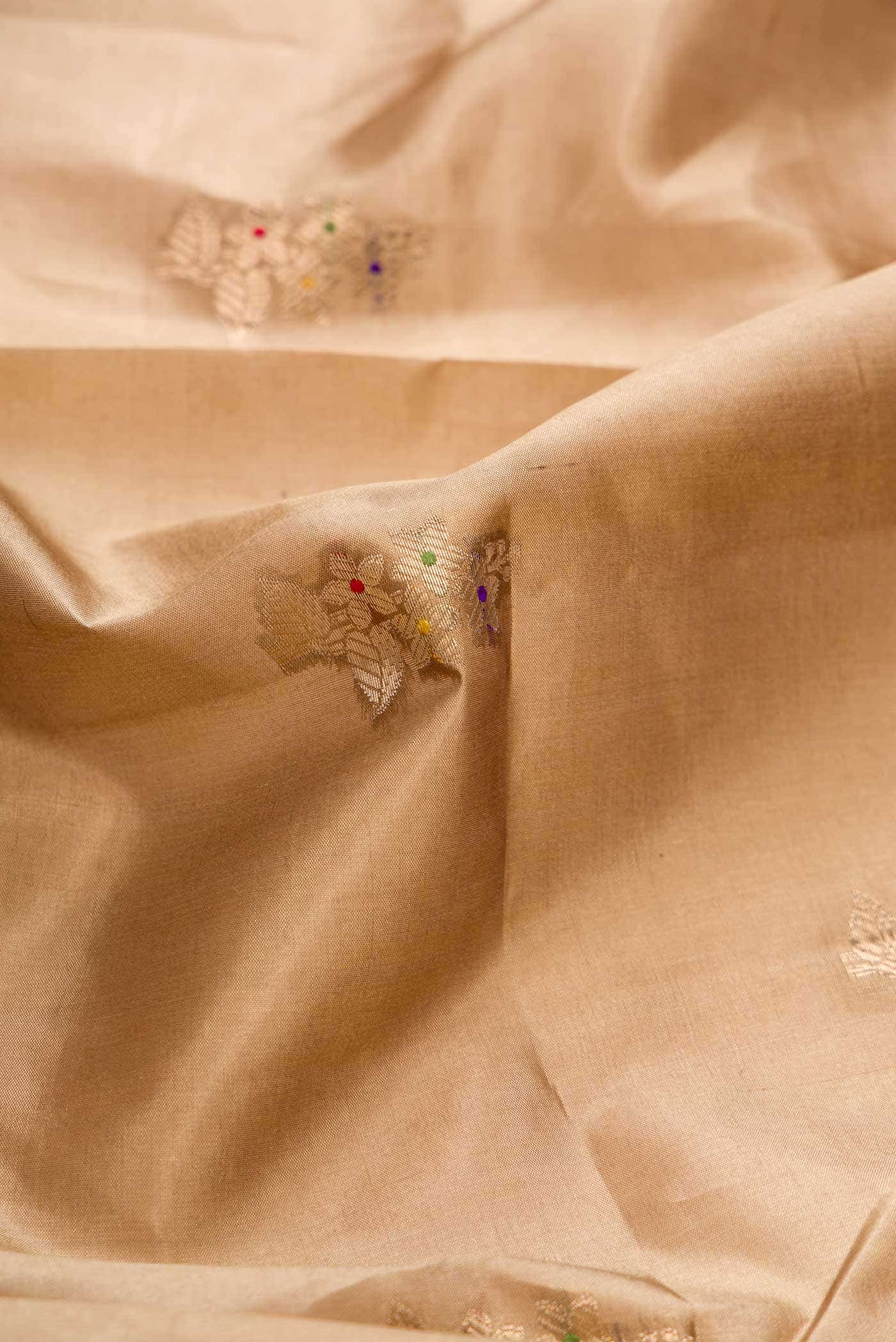 Dark Beige Dual Tone Tussar Silk Saree