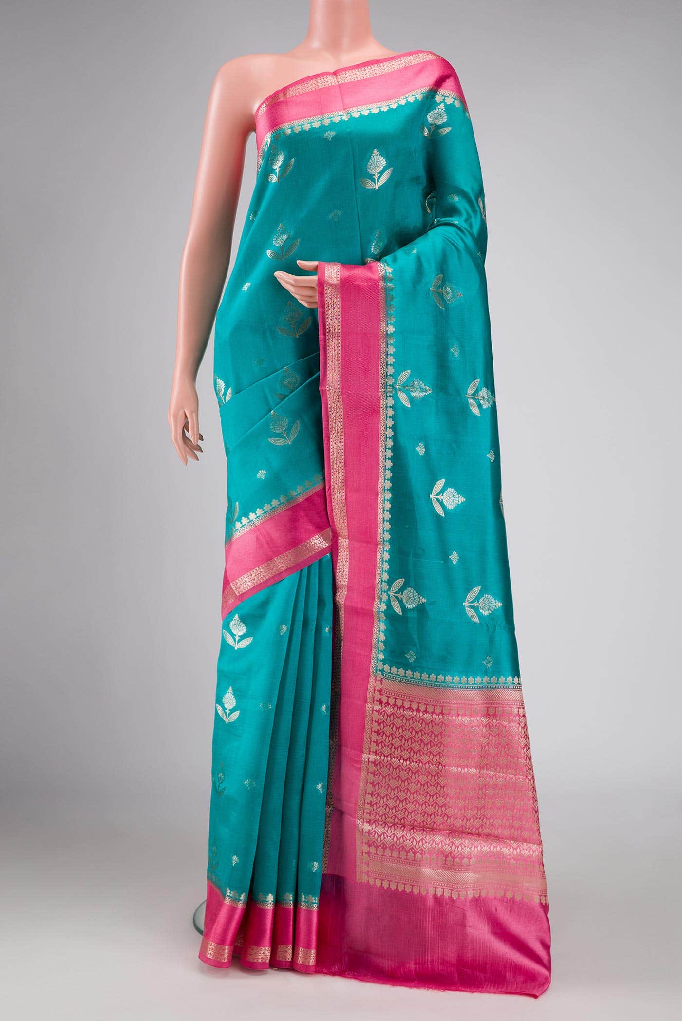 Green Dual Tone Tussar Silk Saree