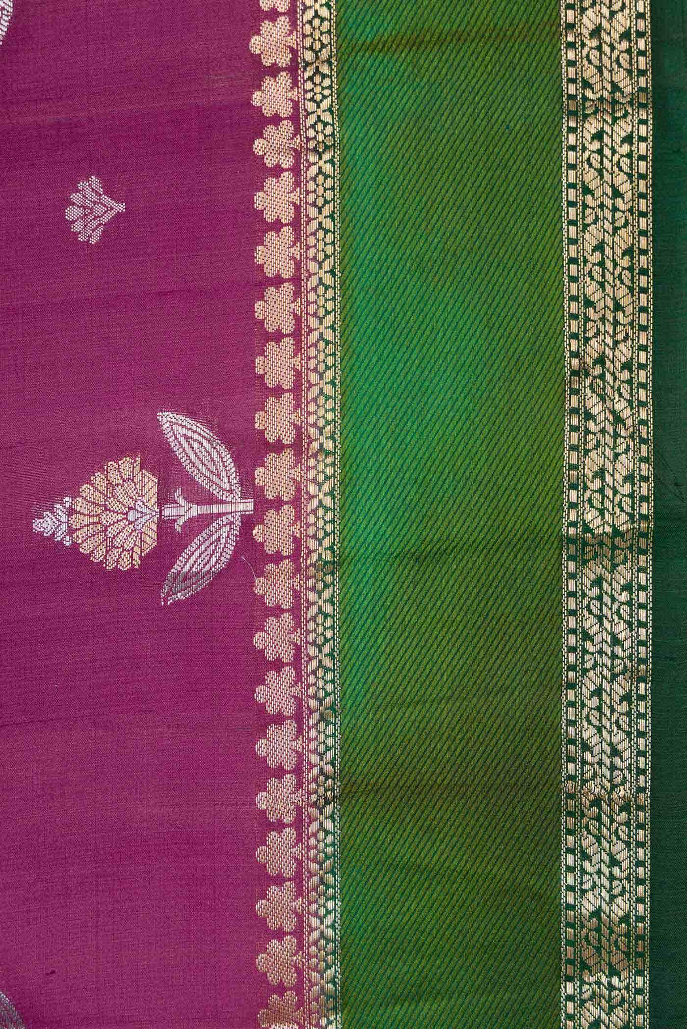 Burgundy Dual Tone Tussar Silk Saree