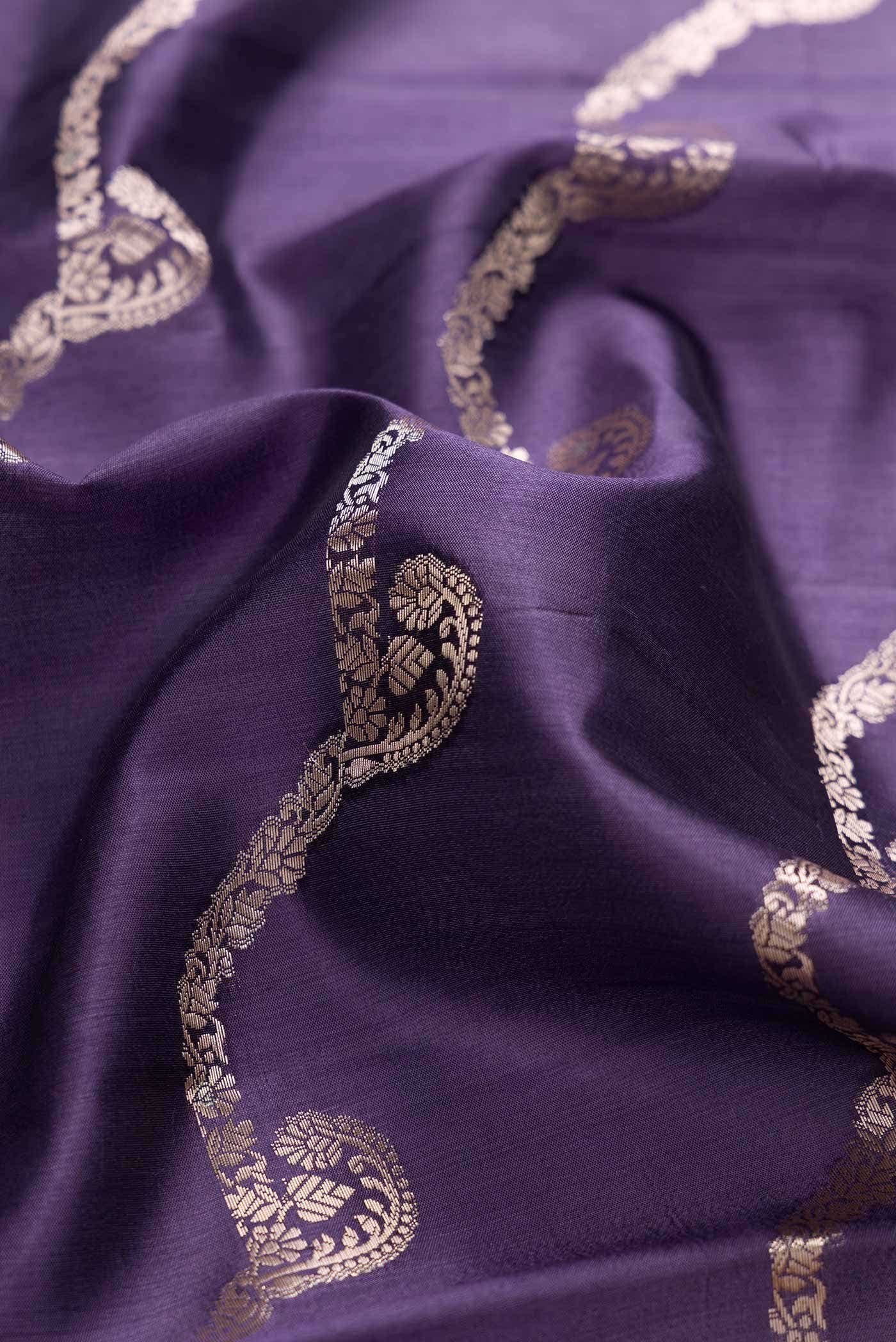 Navy Blue Dual Tone Tussar Silk Saree