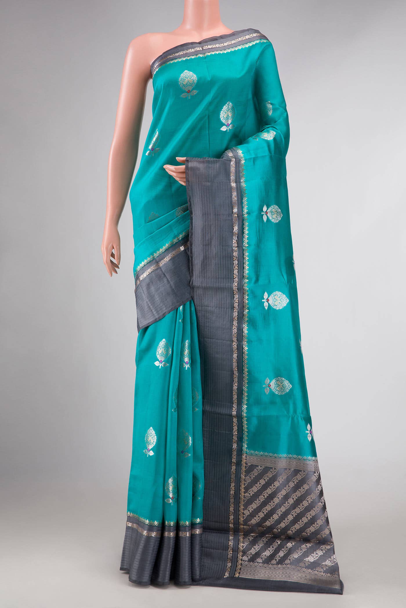 Green Dual Tone Tussar Silk Saree