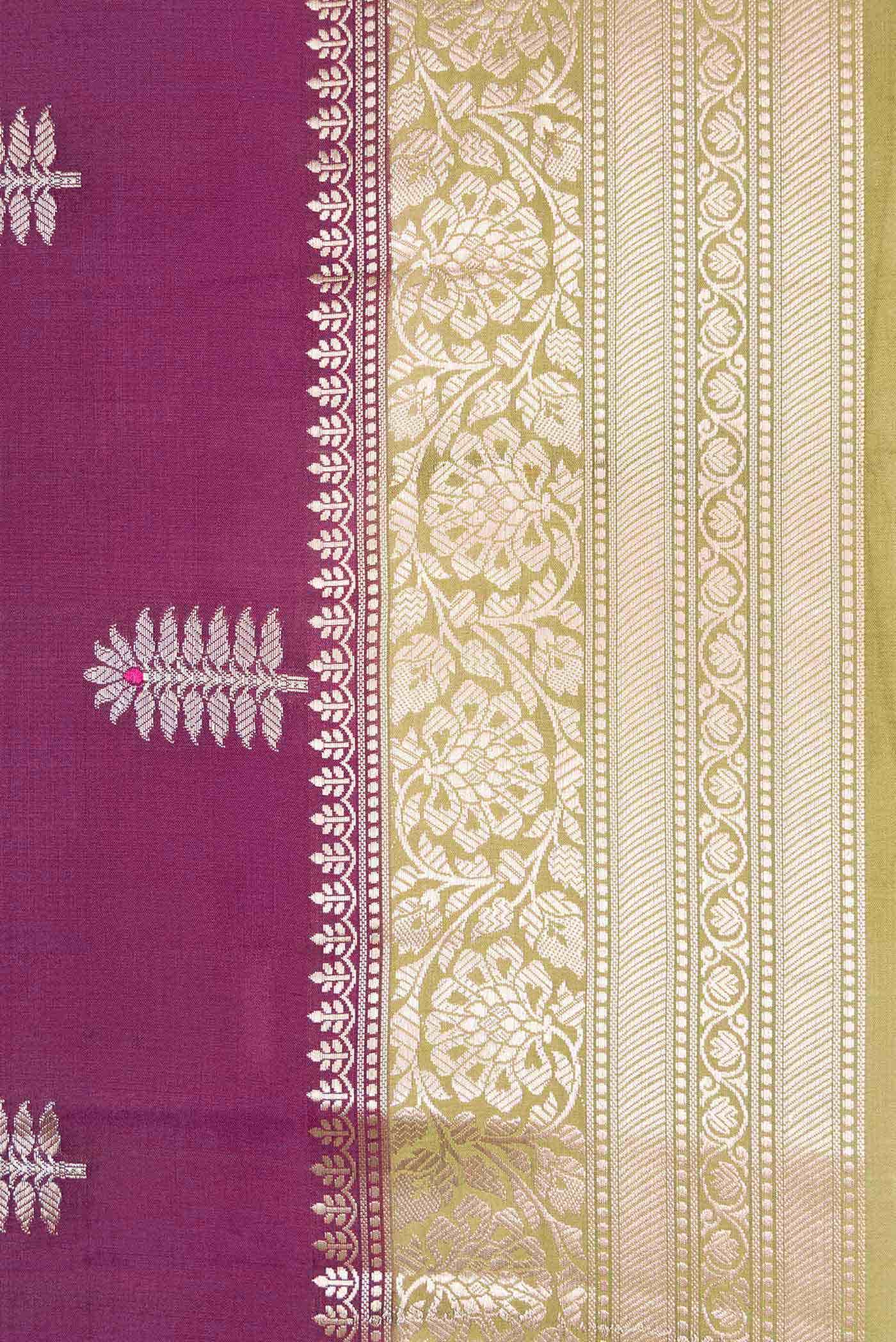 Burgundy Dual Tone Tussar Silk Saree