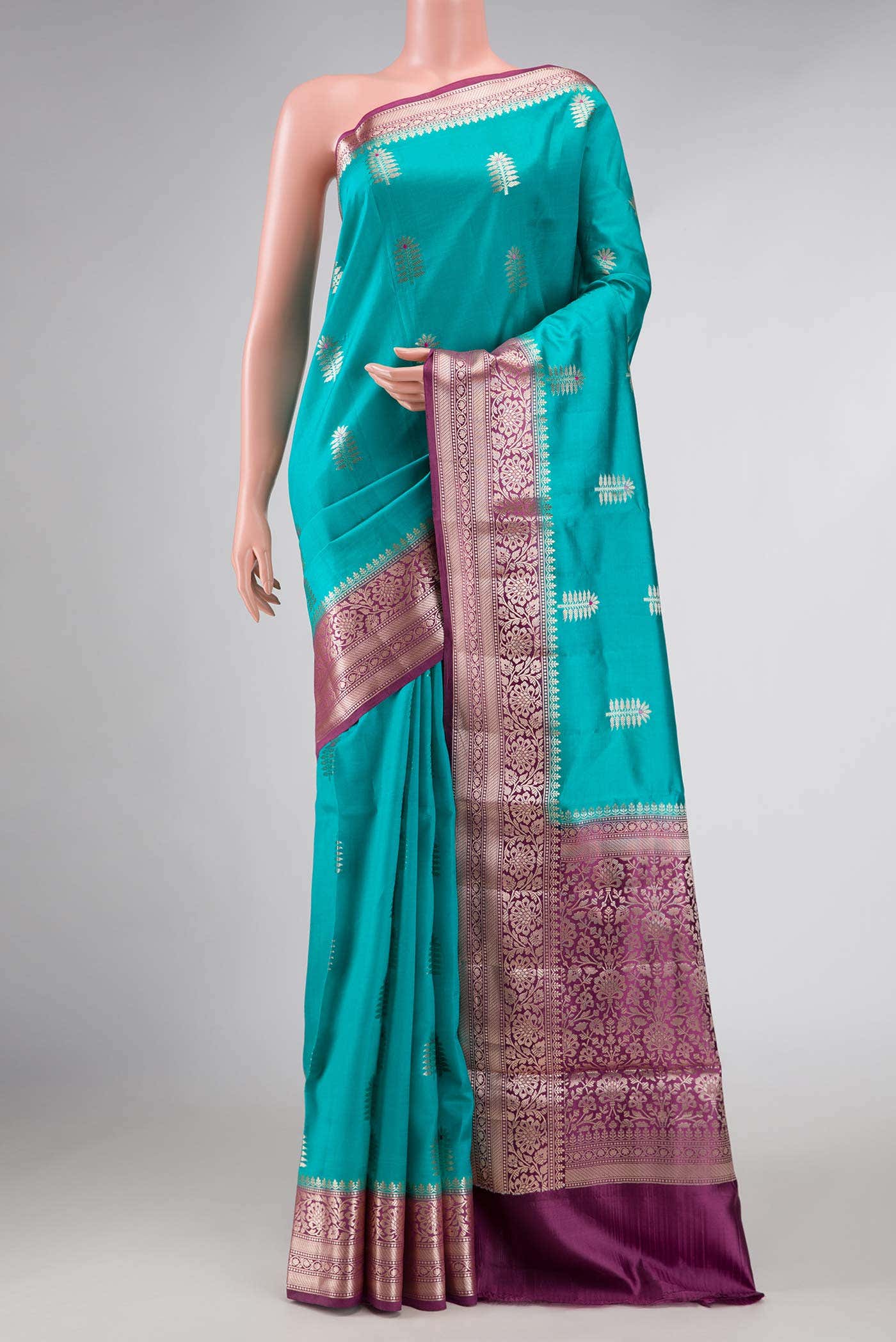 Green Dual Tone Tussar Silk Saree
