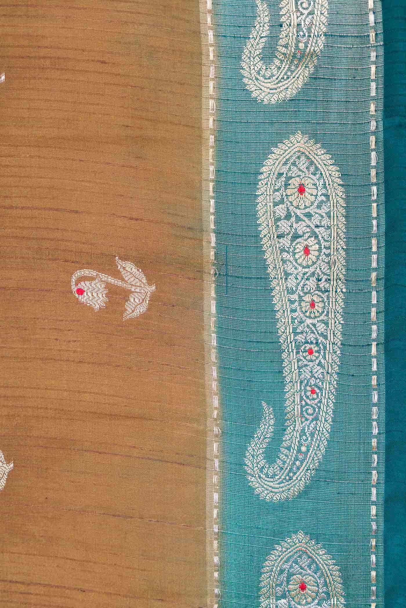 Mehandi Green Dual Tone Tussar Silk Saree