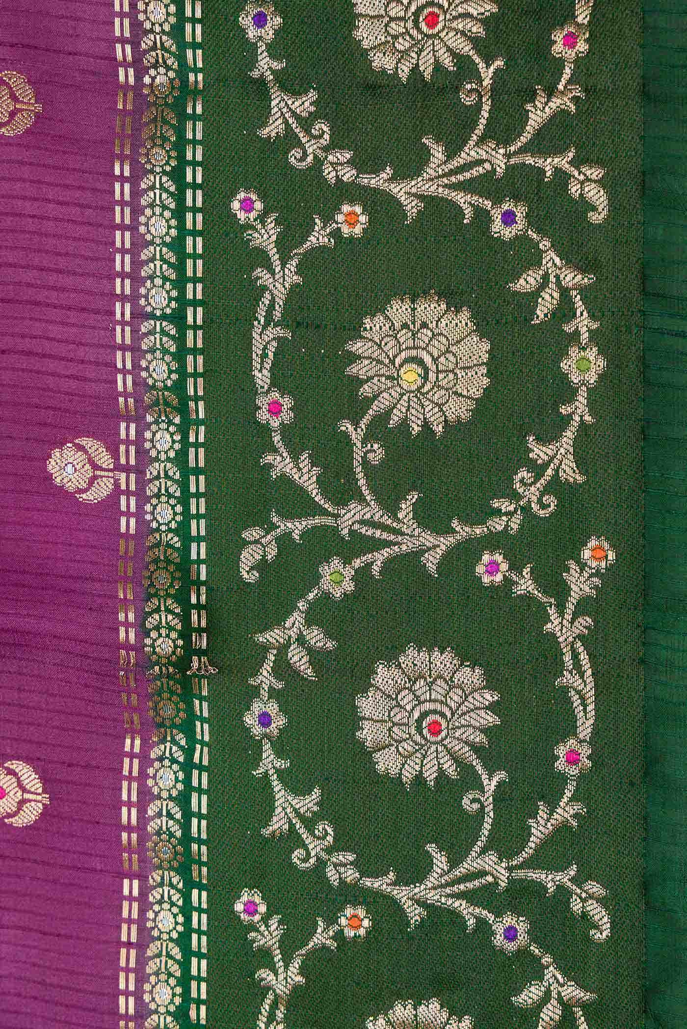 Burgundy Dual Tone Tussar Silk Saree