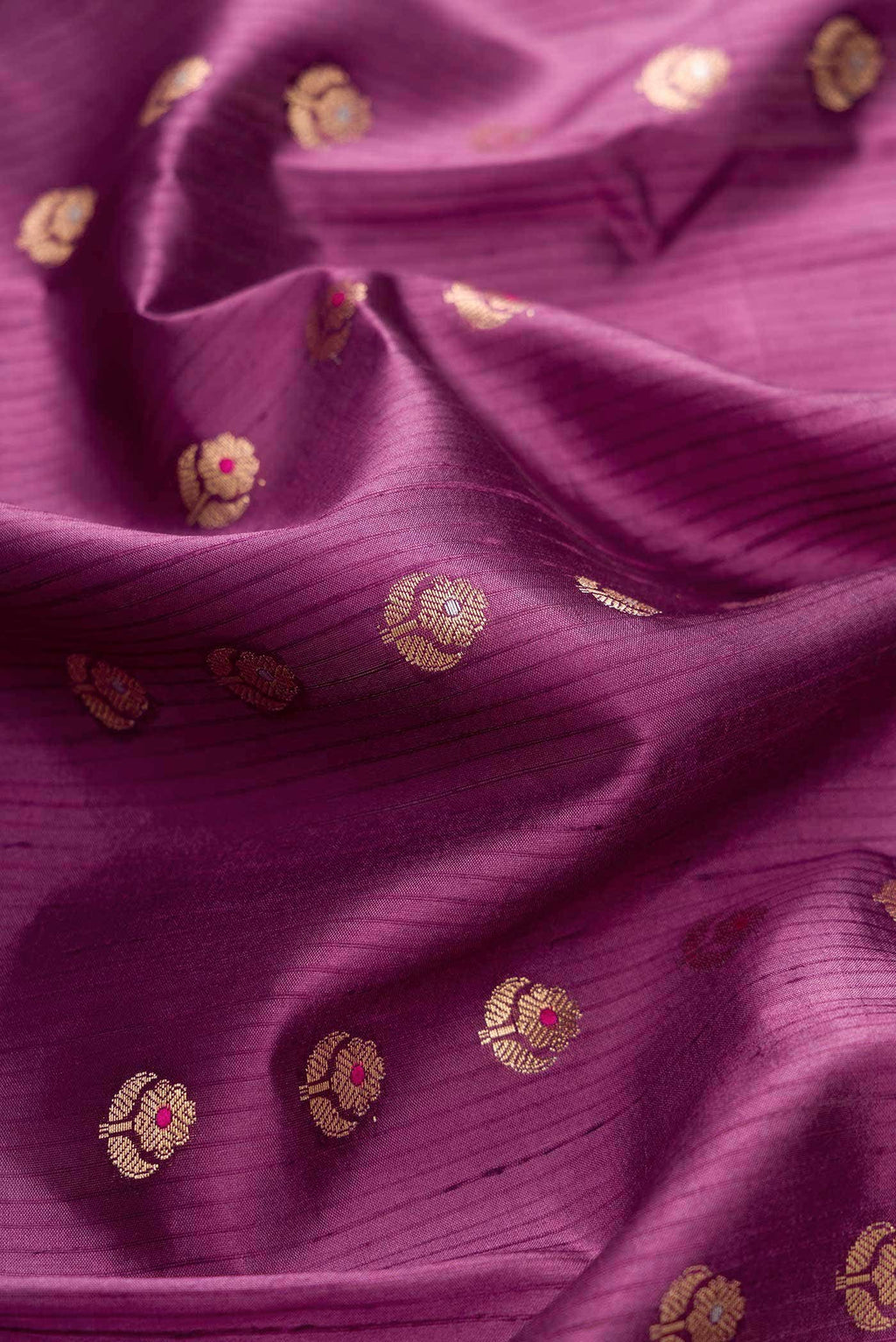 Burgundy Dual Tone Tussar Silk Saree