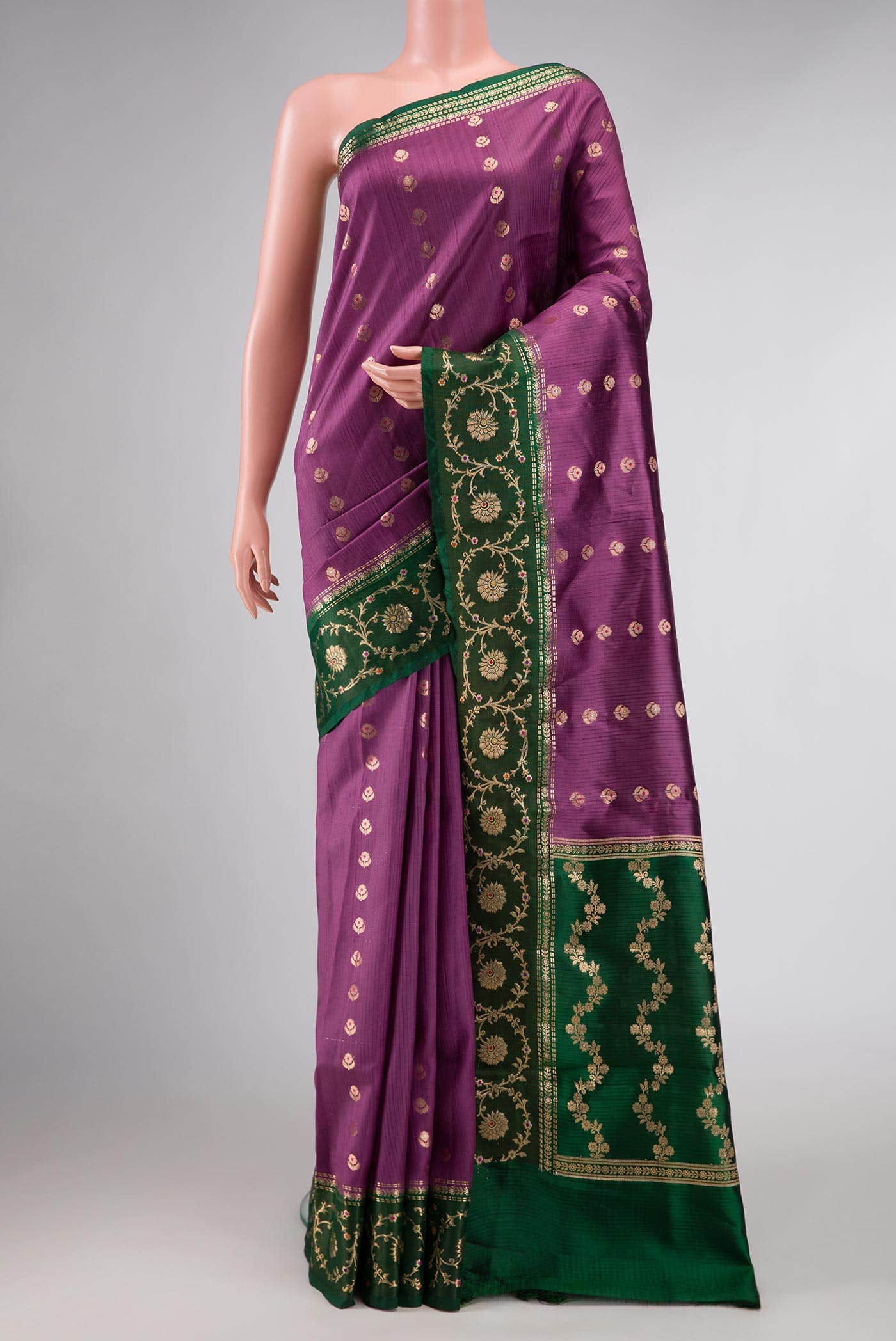 Burgundy Dual Tone Tussar Silk Saree