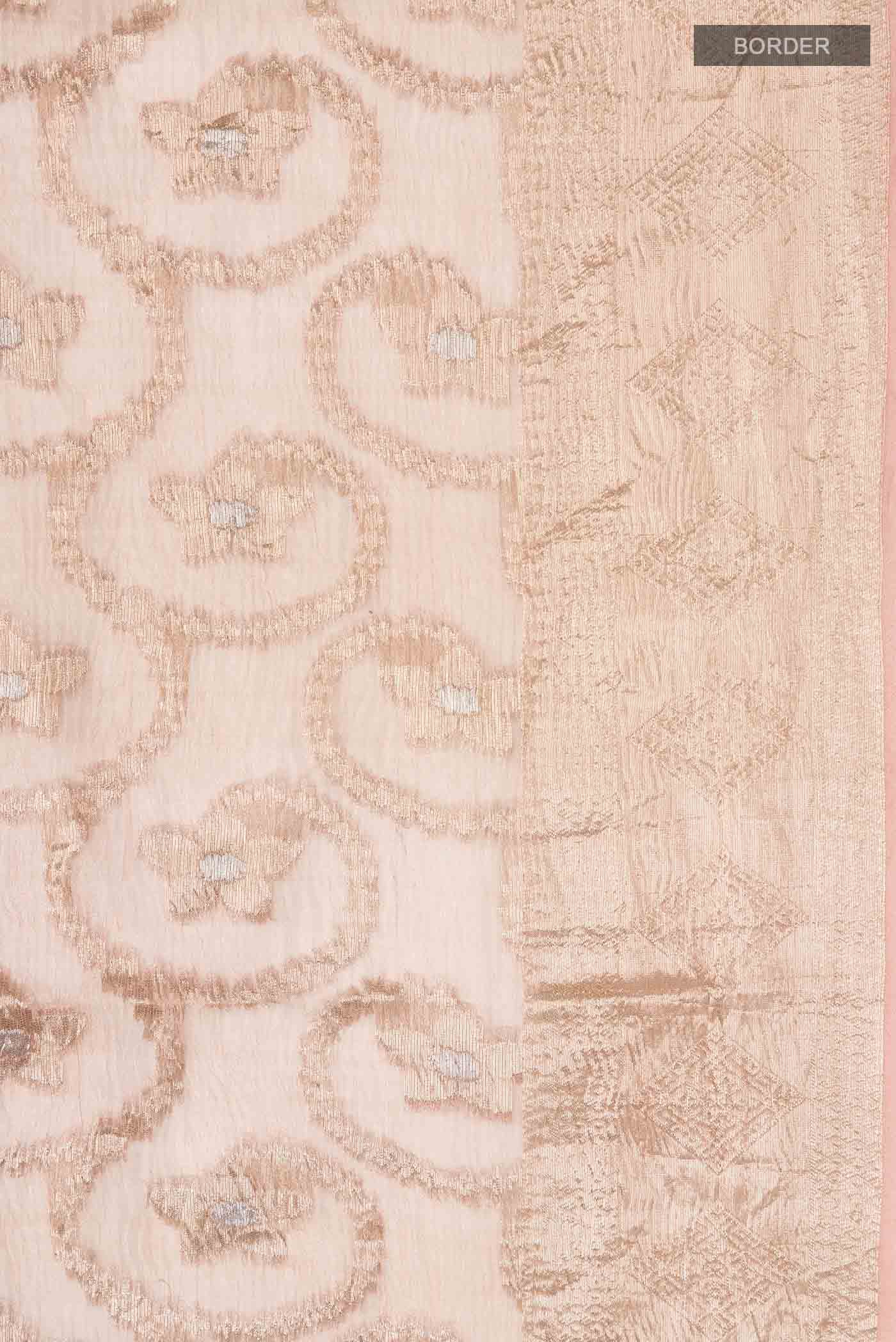 Peach Tissue Silk Saree
