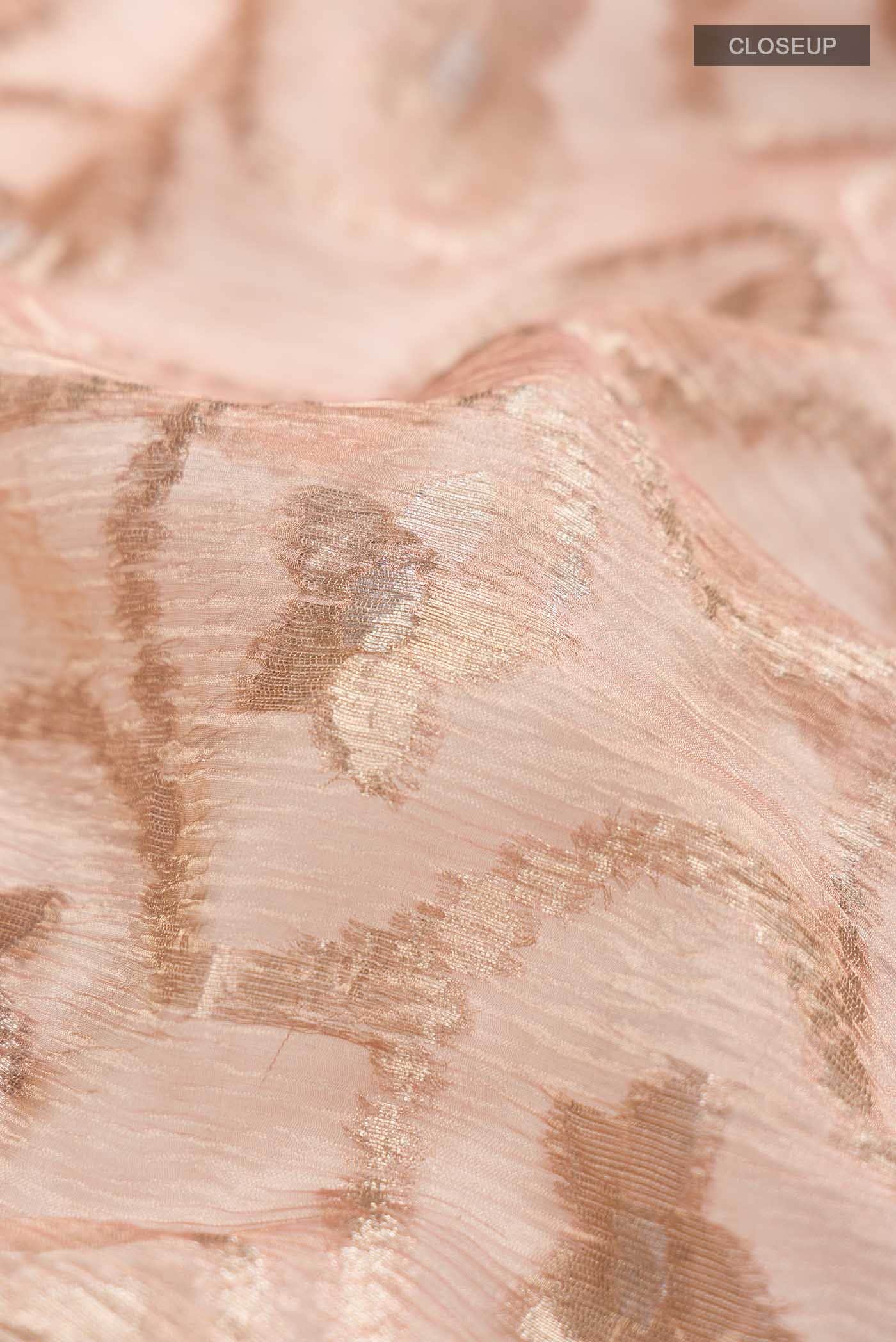 Peach Tissue Silk Saree