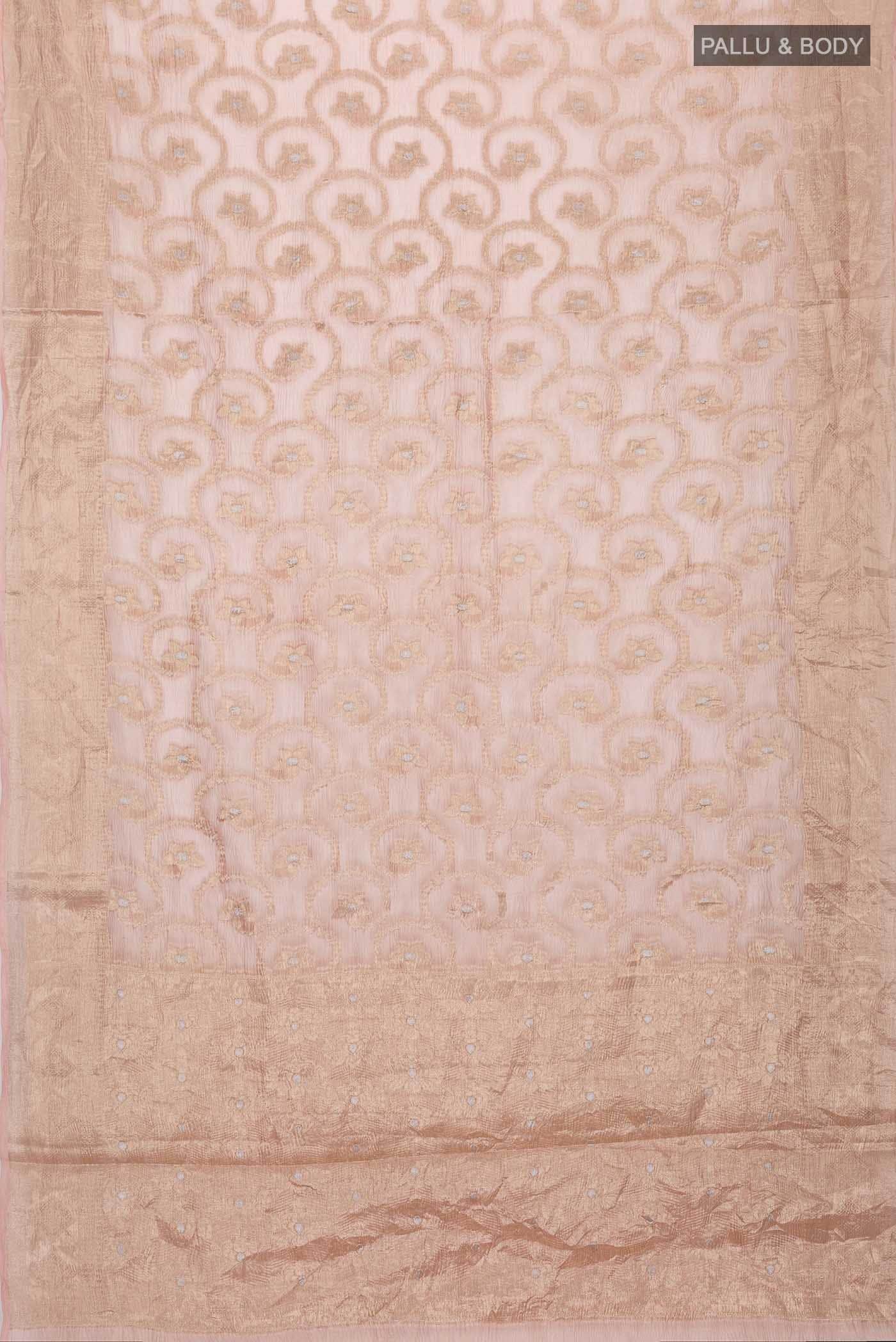 Peach Tissue Silk Saree