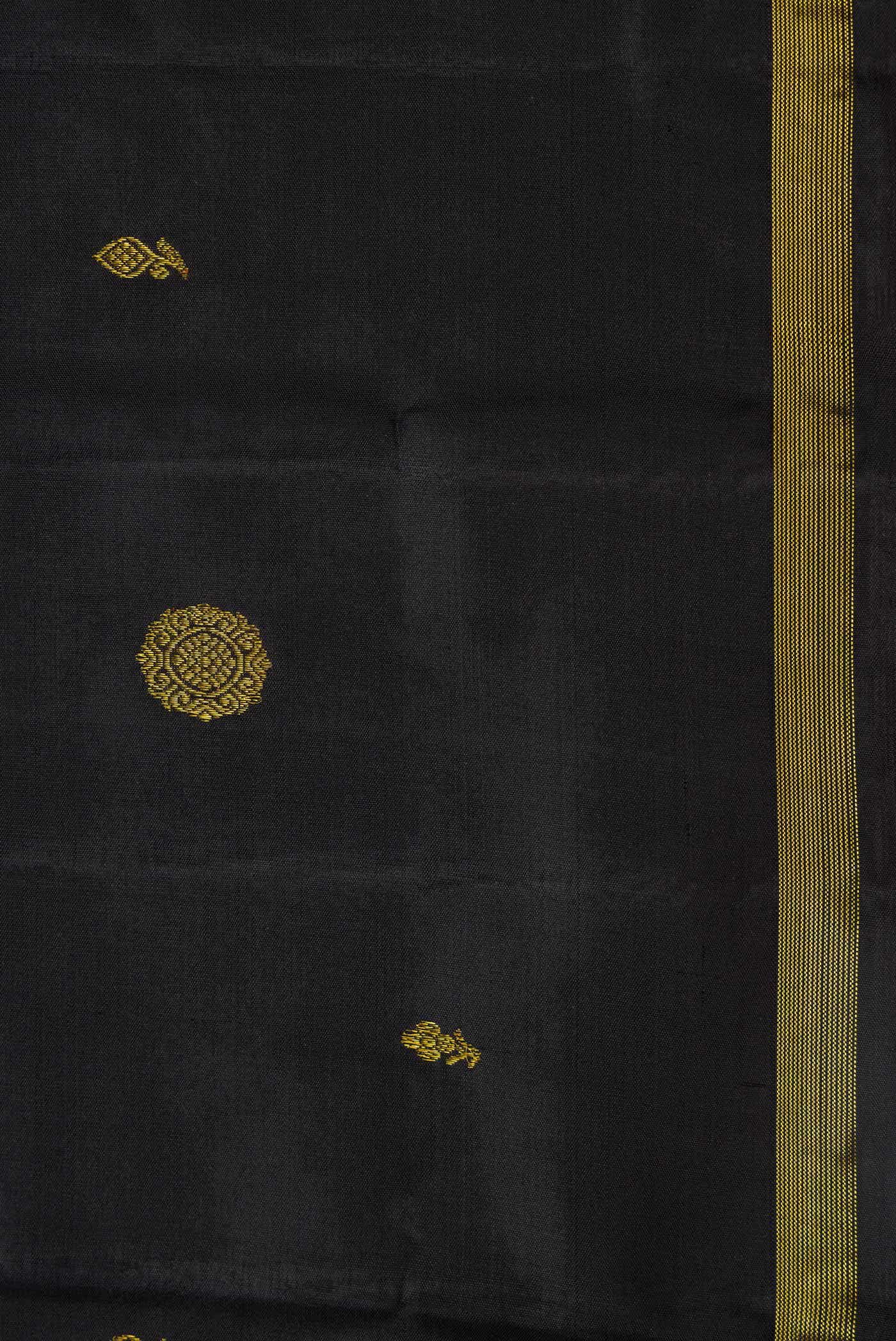 Pure Silk Pure Zari Black Kanchipuram Saree