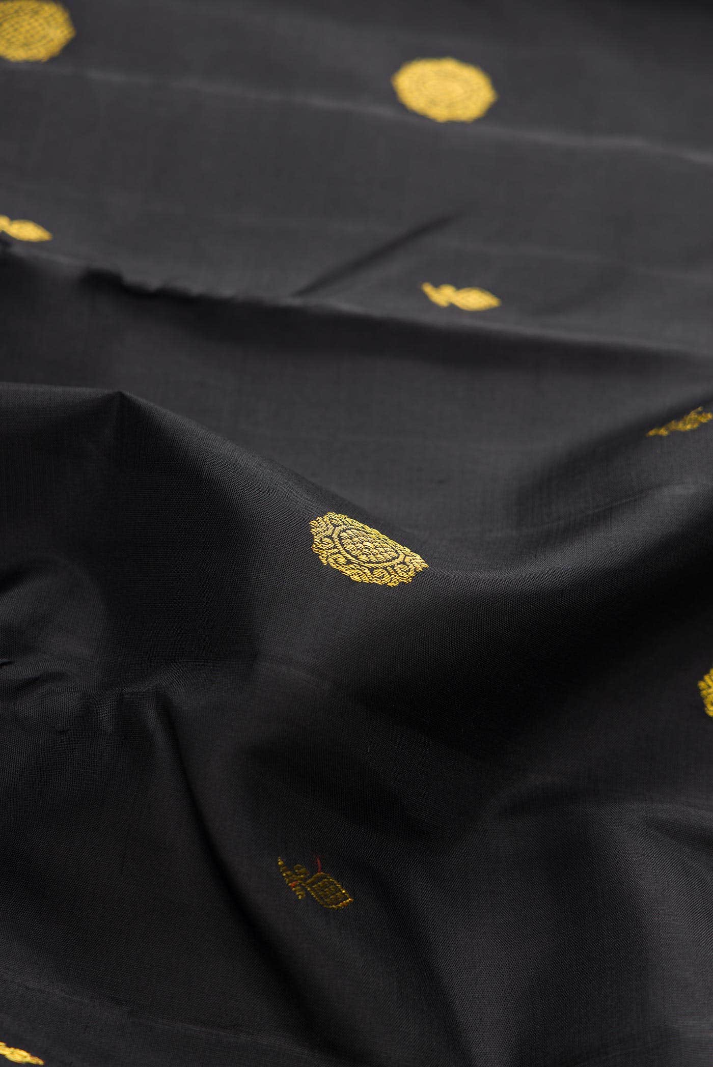 Pure Silk Pure Zari Black Kanchipuram Saree