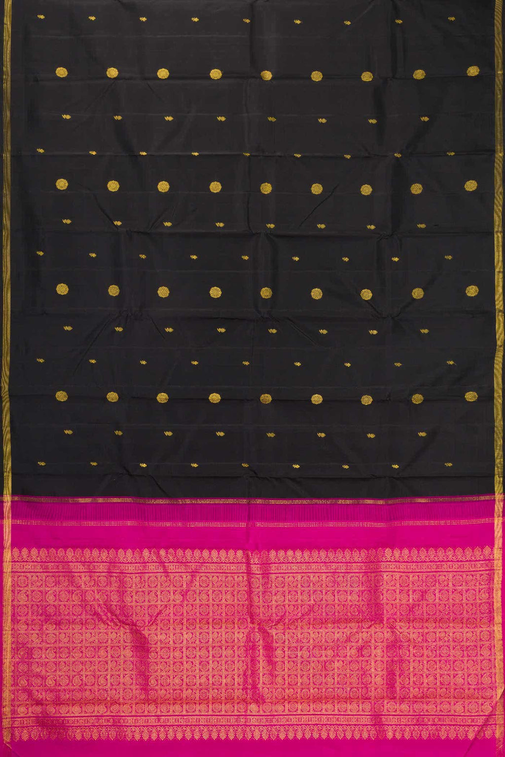 Pure Silk Pure Zari Black Kanchipuram Saree