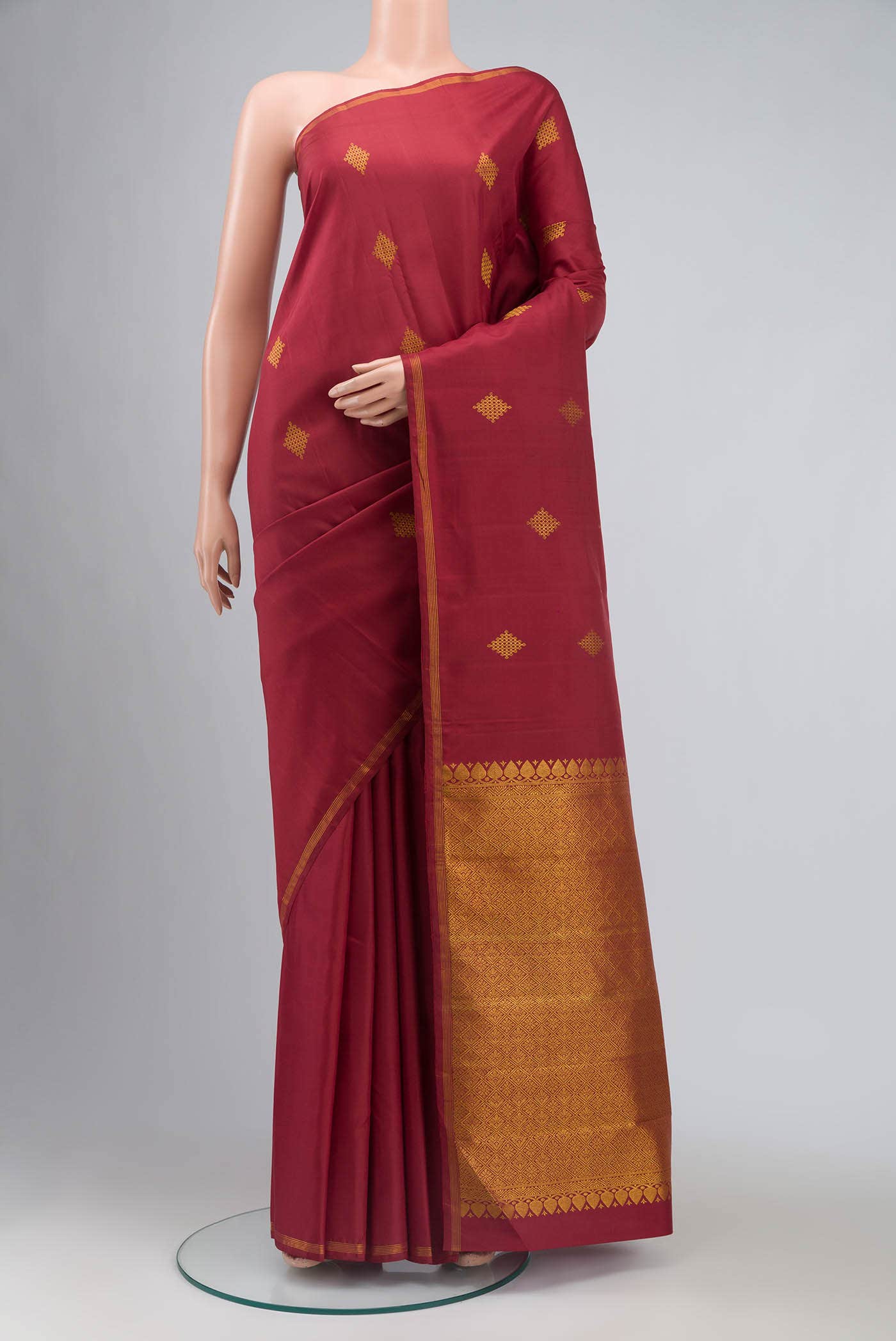 Maroon Kanchipuram Silk Saree