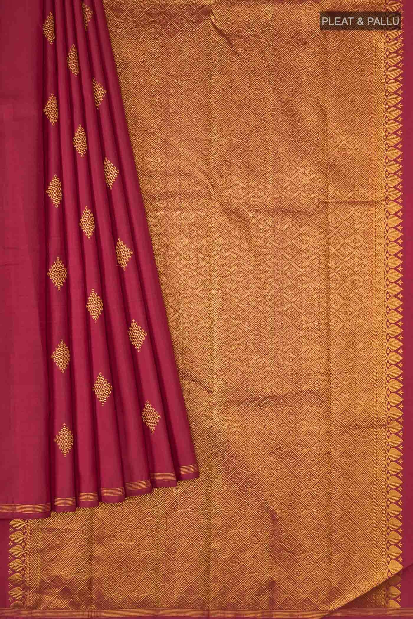 Maroon Kanchipuram Silk Saree