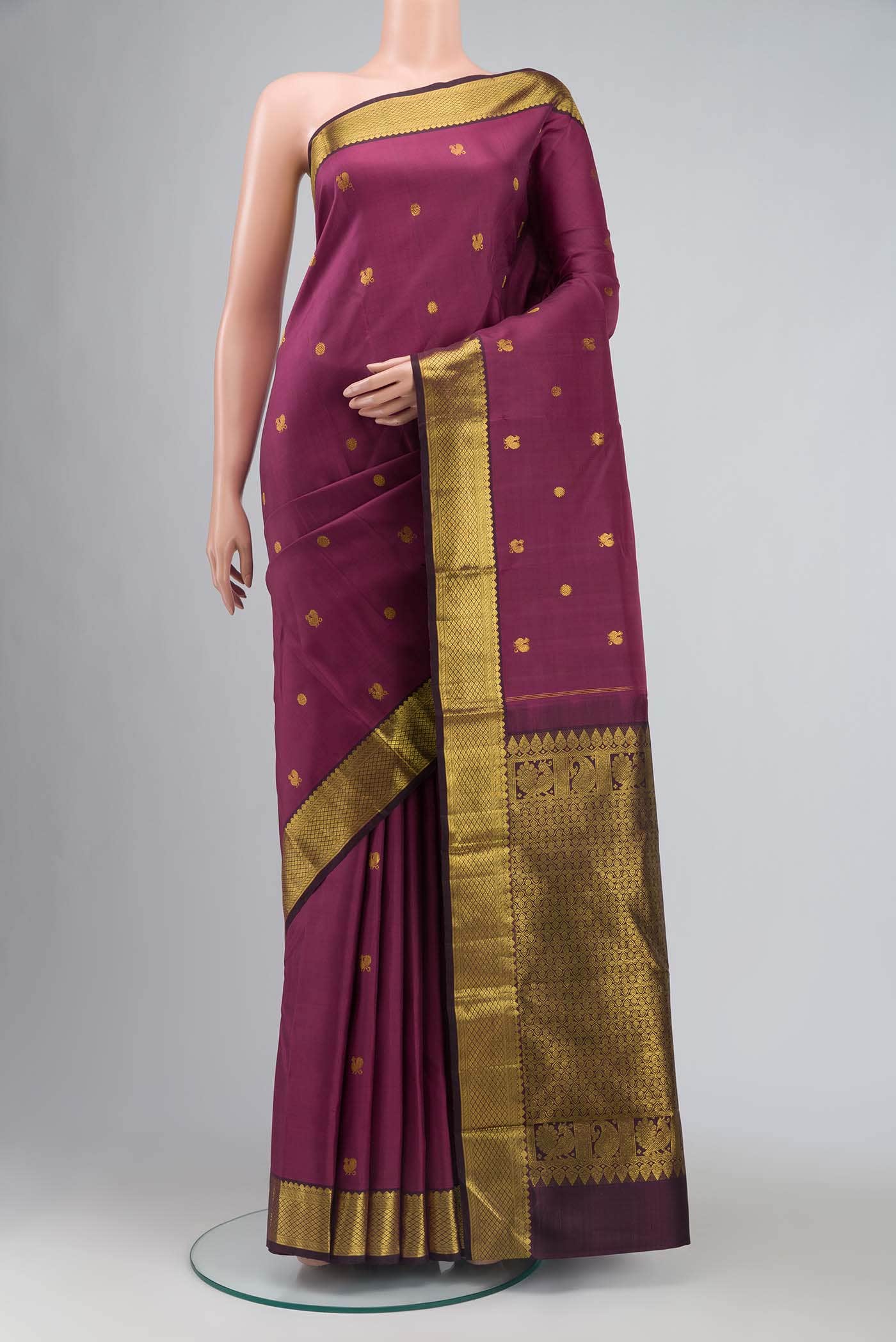 Maroon Kanchipuram Silk Saree